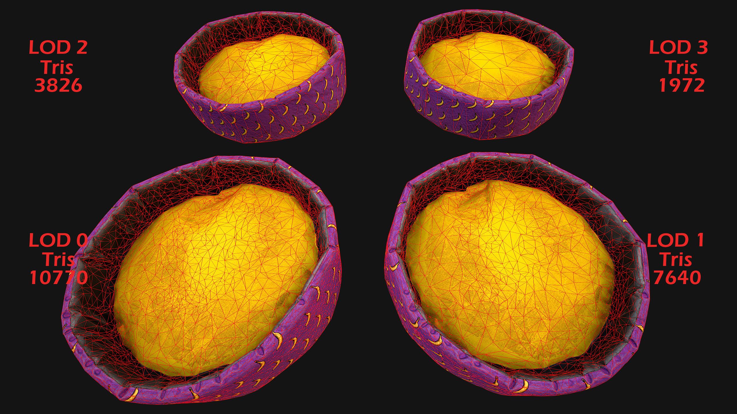 Pet Bed Sofa Pillow Cat Dog Zoo Furniture Pack Low-poly 3D model_7