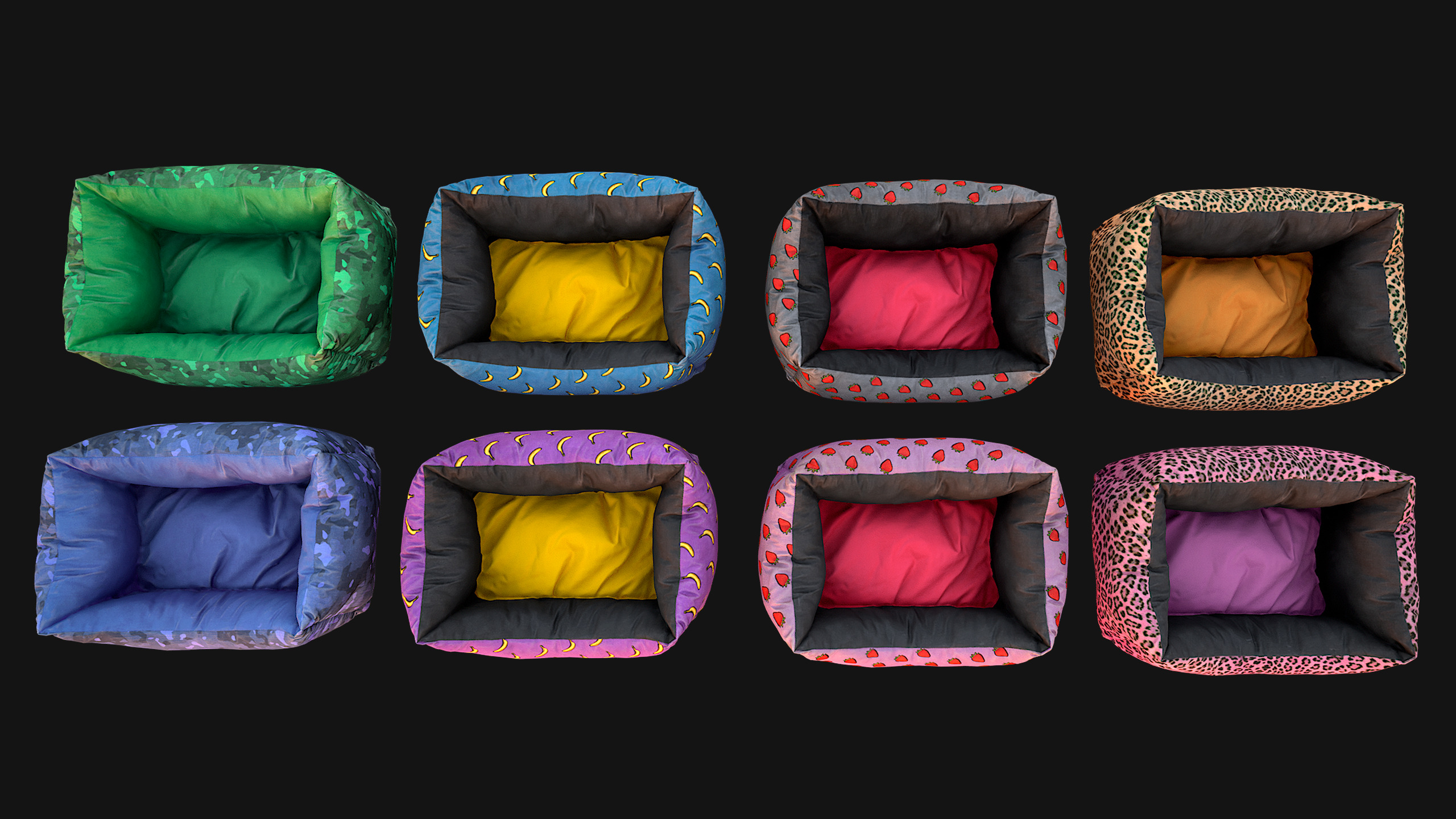 Pet Bed Sofa Pillow Cat Dog Zoo Furniture Pack Low-poly 3D model_11