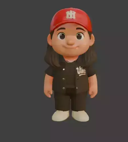 Little Girl Stylized Game-Ready 3D Character with PBR Textures