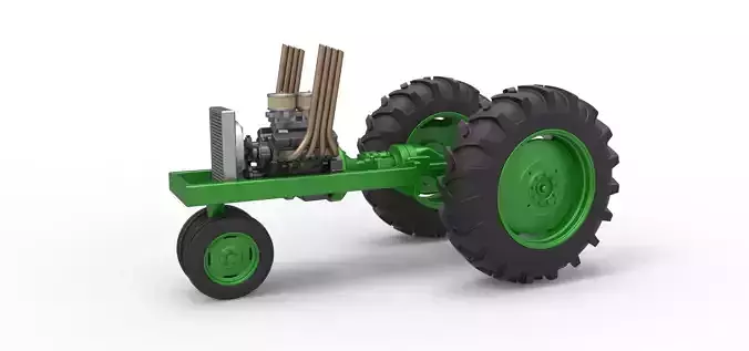 Vintage Small block Pulling tractor Base Version 4 Scale 1 to 25