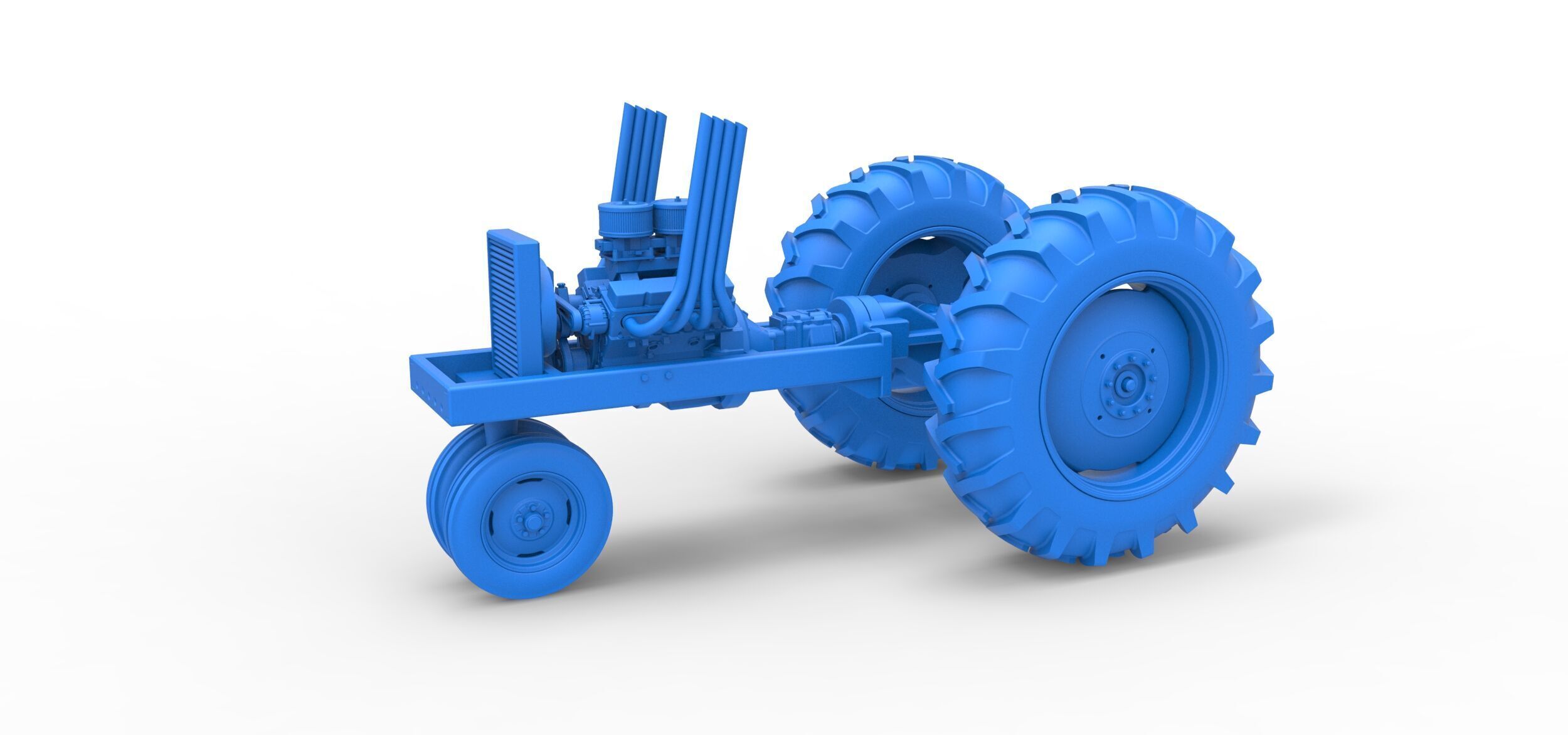 Vintage Small block Pulling tractor Base Version 4 Scale 1 to 25 3D print model_15