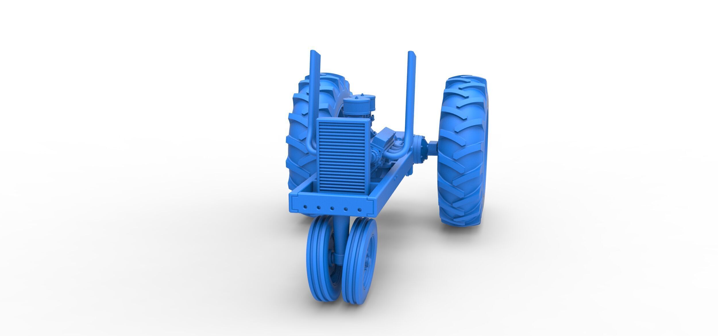 Vintage Small block Pulling tractor Base Version 4 Scale 1 to 25 3D print model_19