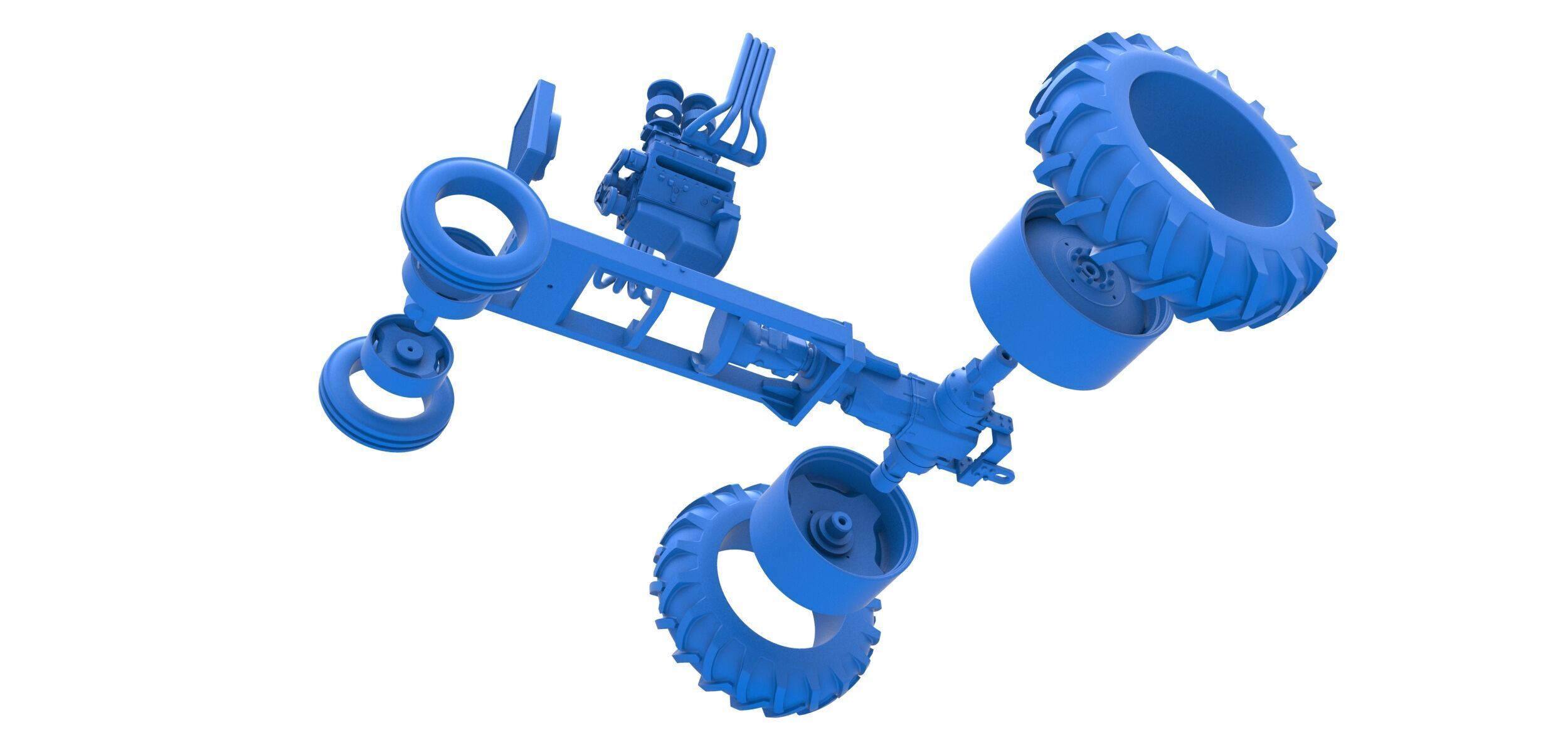 Vintage Small block Pulling tractor Base Version 4 Scale 1 to 25 3D print model_32