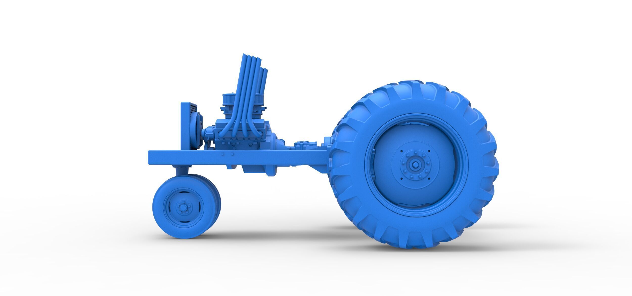 Vintage Small block Pulling tractor Base Version 4 Scale 1 to 25 3D print model_23