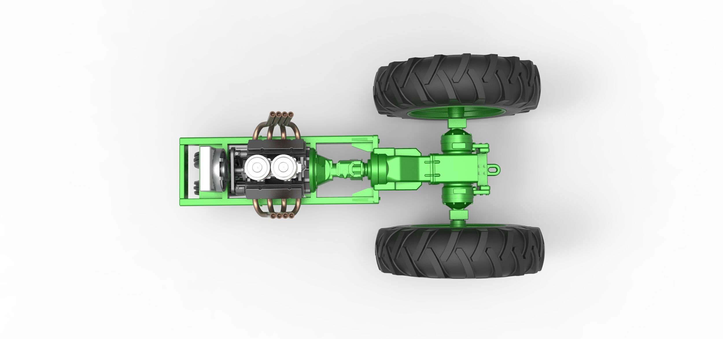 Vintage Small block Pulling tractor Base Version 4 Scale 1 to 25 3D print model_10