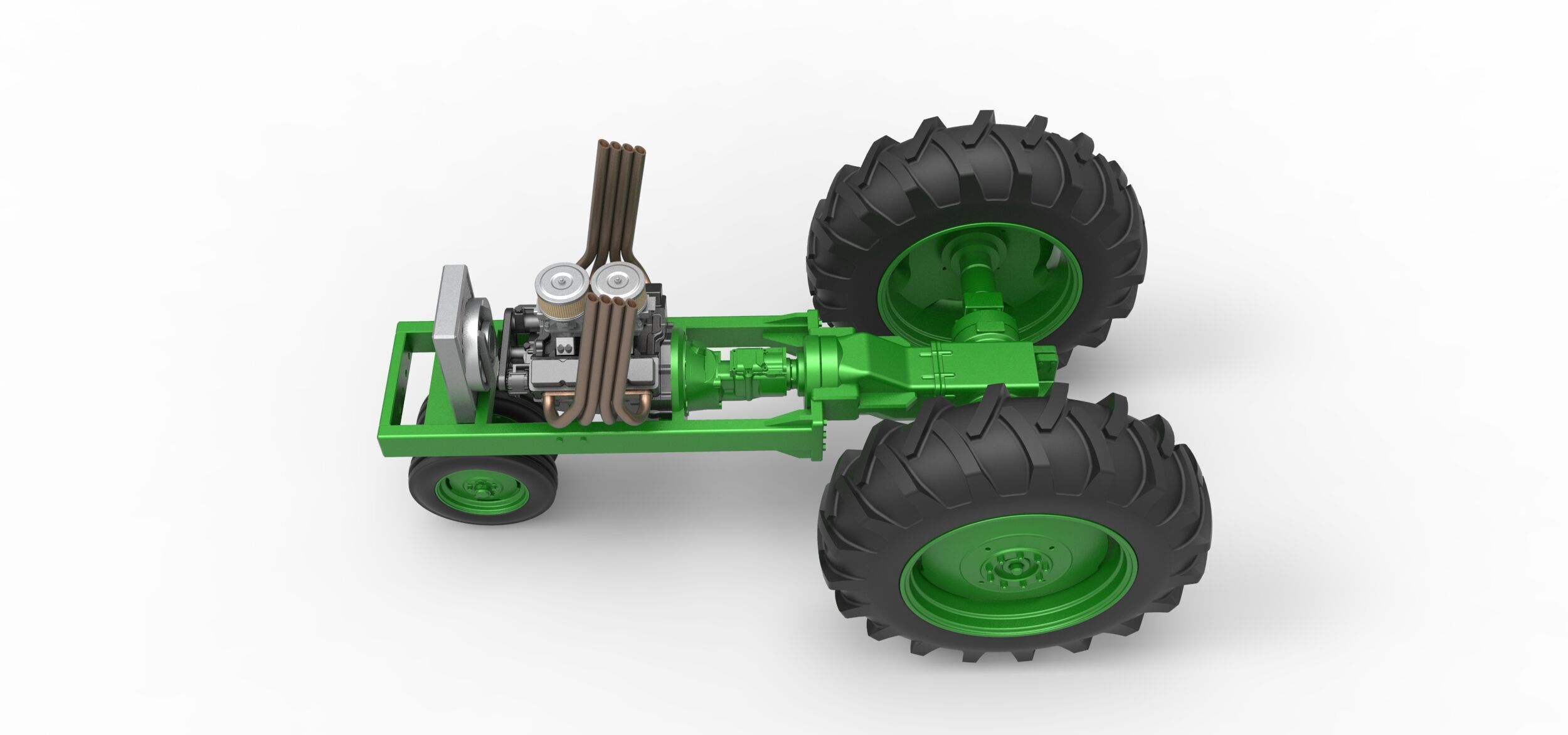 Vintage Small block Pulling tractor Base Version 4 Scale 1 to 25 3D print model_9