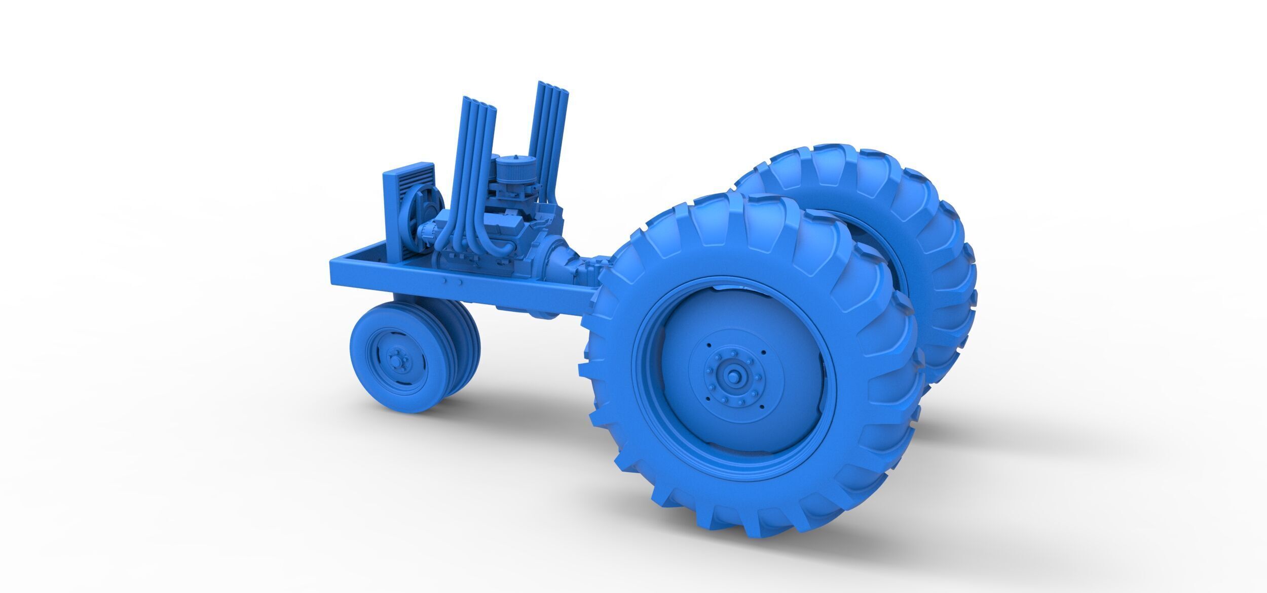 Vintage Small block Pulling tractor Base Version 4 Scale 1 to 25 3D print model_26