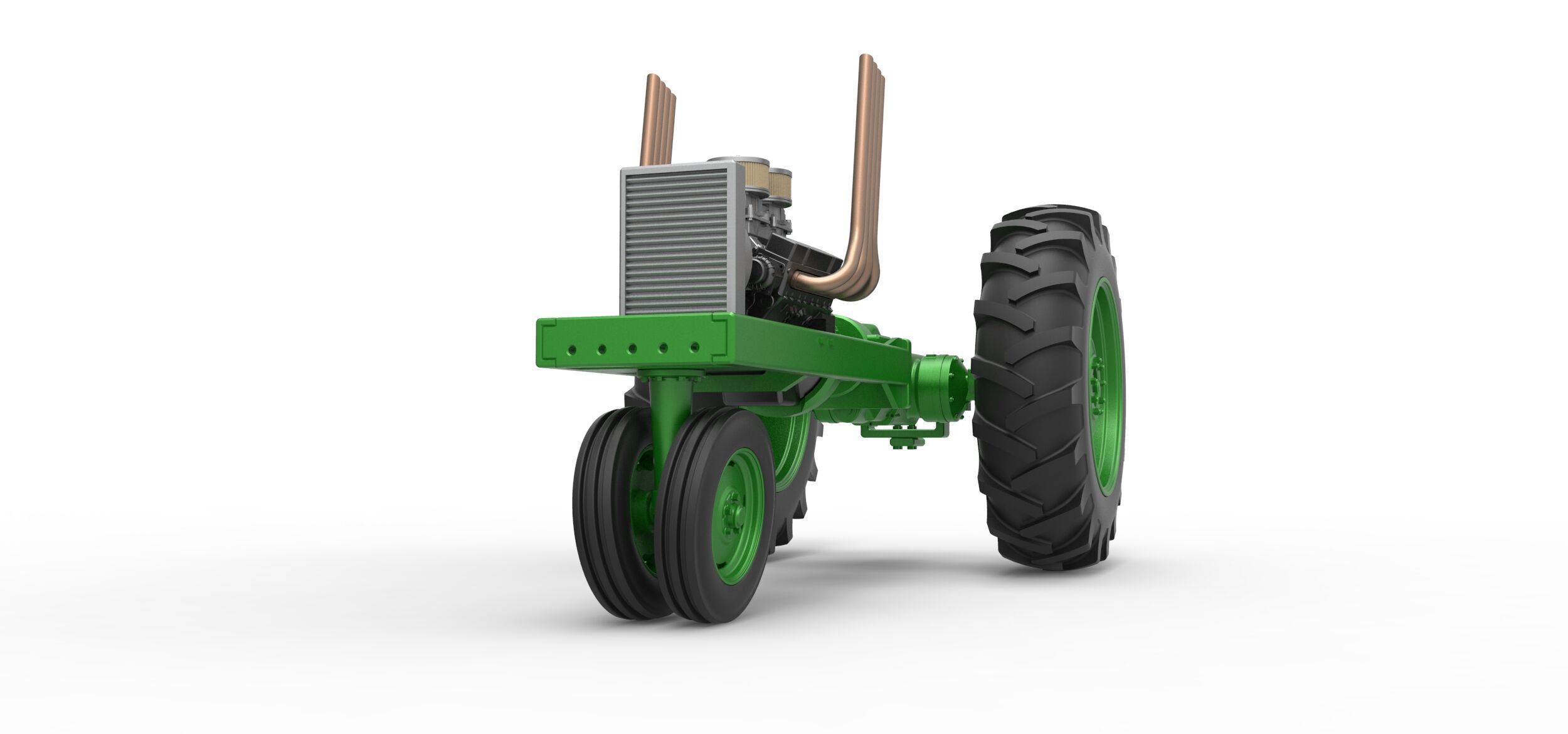 Vintage Small block Pulling tractor Base Version 4 Scale 1 to 25 3D print model_5