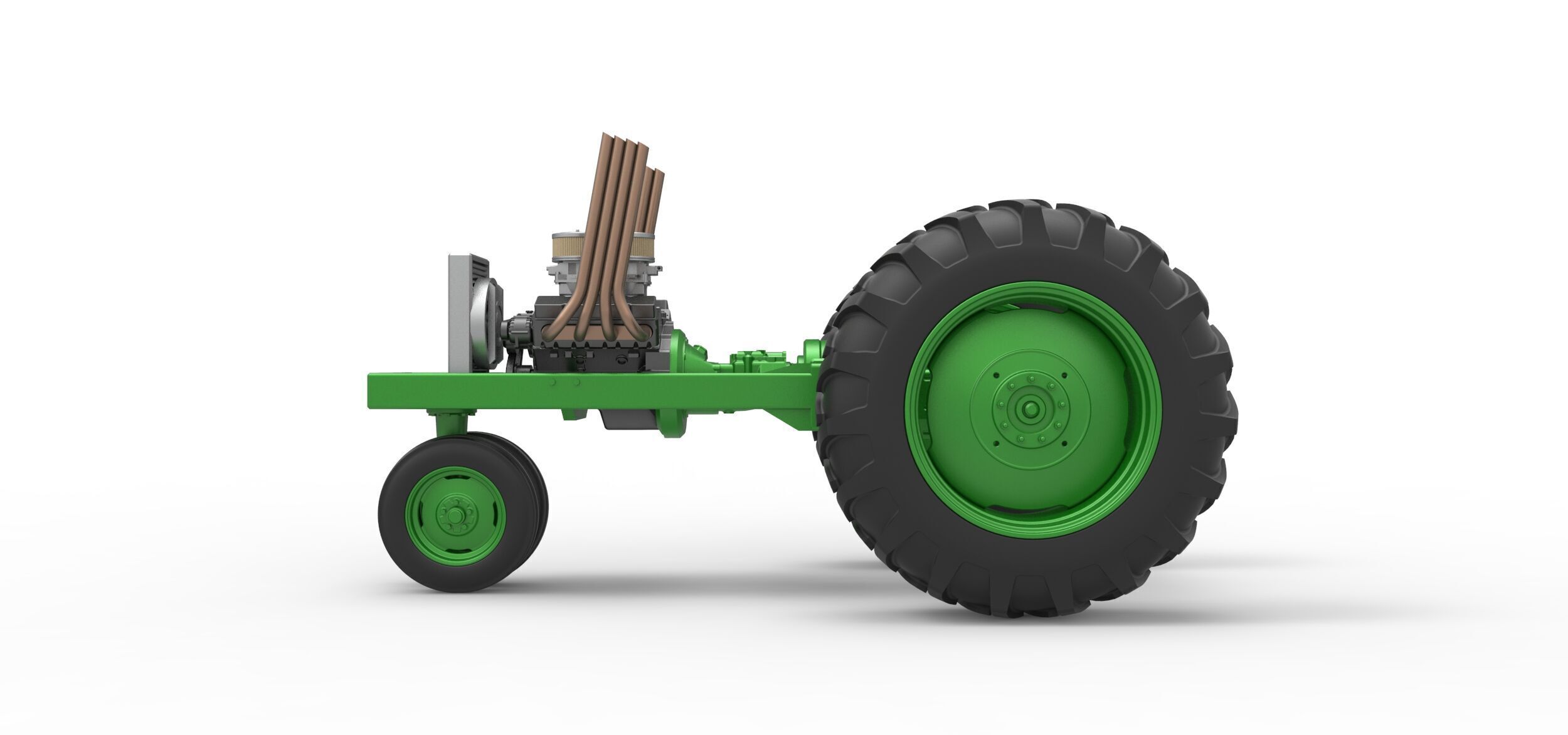 Vintage Small block Pulling tractor Base Version 4 Scale 1 to 25 3D print model_8