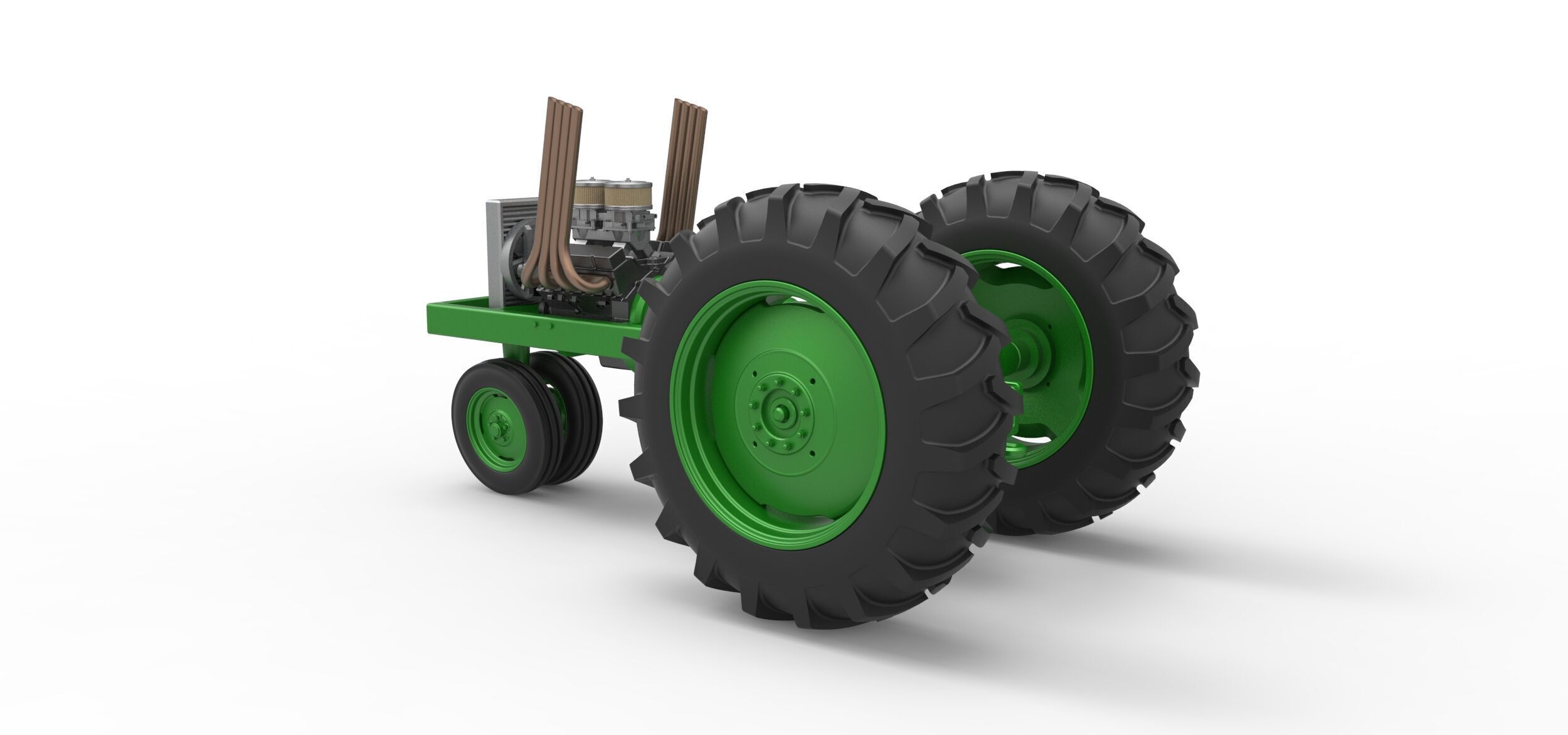 Vintage Small block Pulling tractor Base Version 4 Scale 1 to 25 3D print model_11