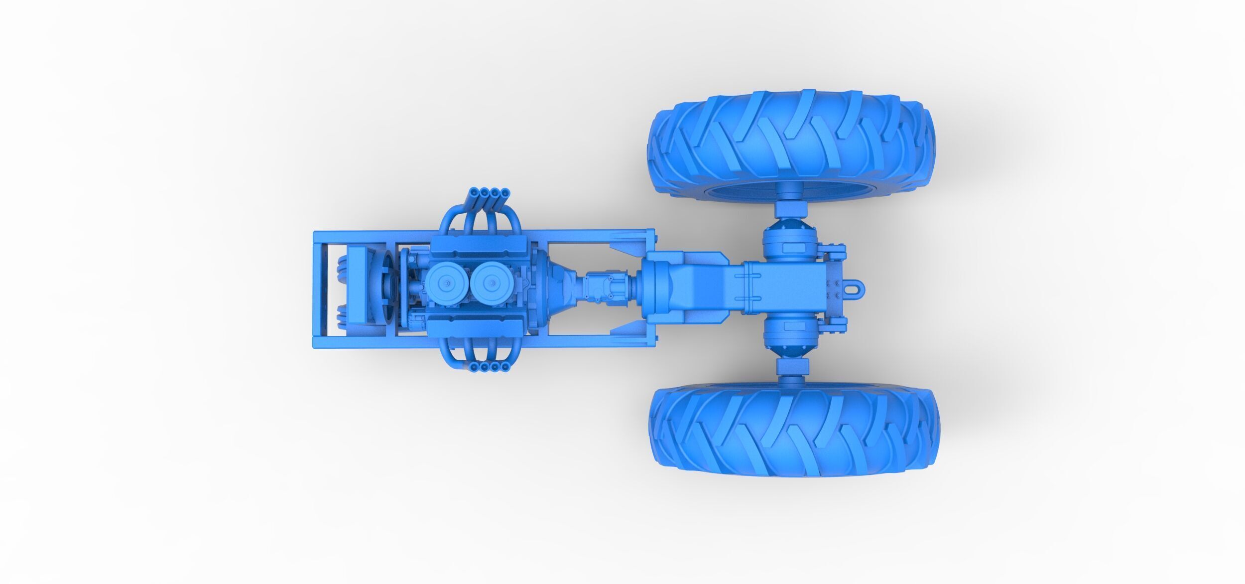 Vintage Small block Pulling tractor Base Version 4 Scale 1 to 25 3D print model_25