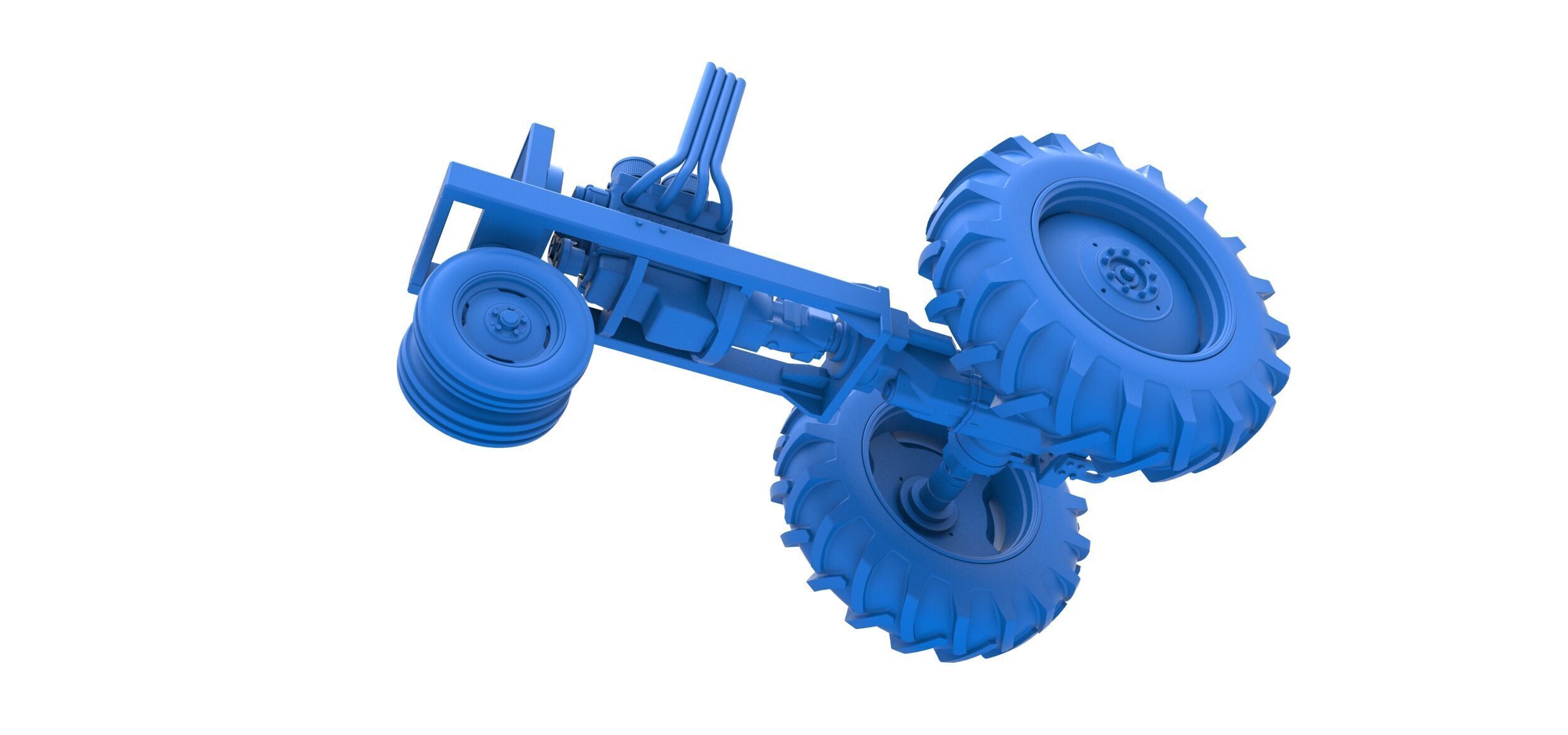 Vintage Small block Pulling tractor Base Version 4 Scale 1 to 25 3D print model_17