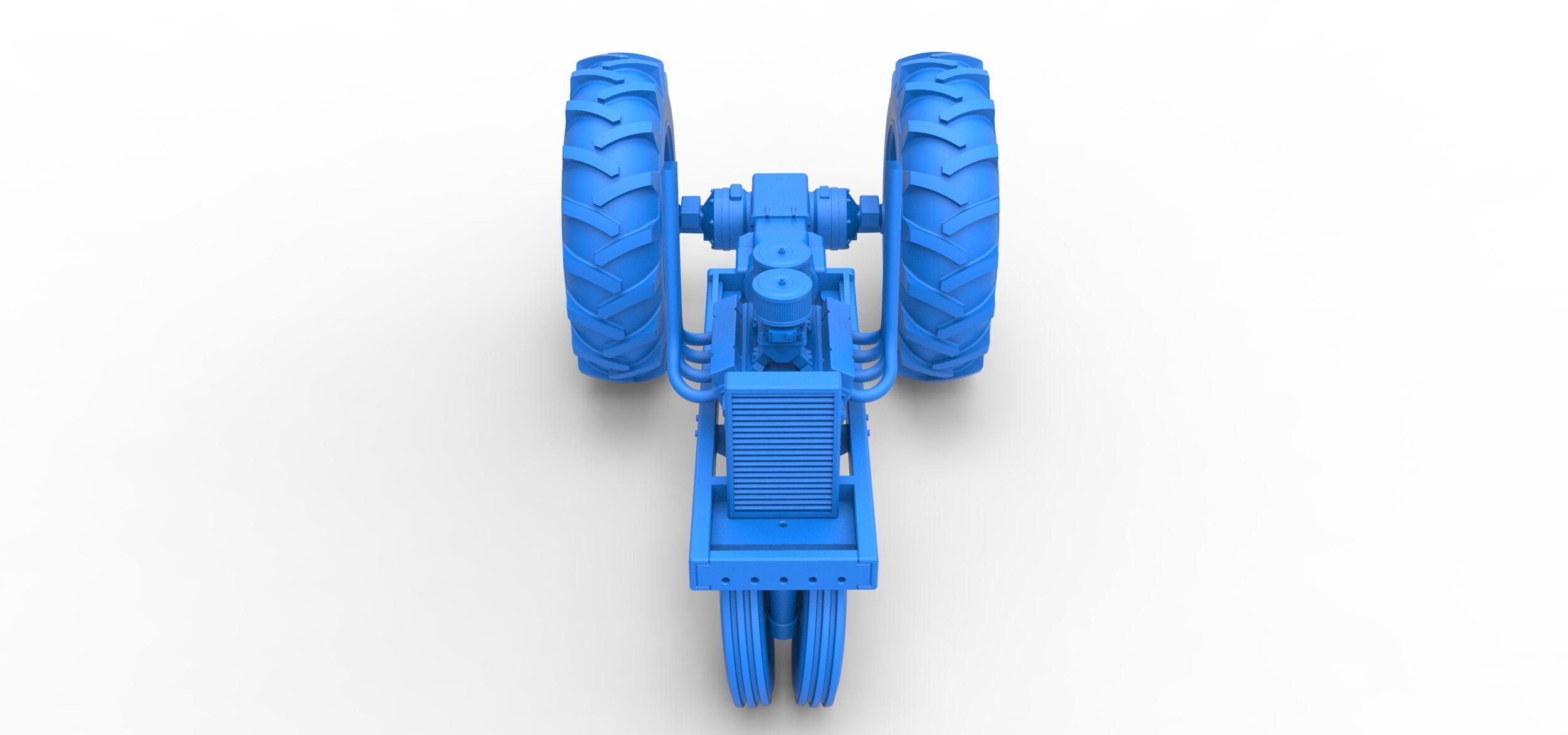 Vintage Small block Pulling tractor Base Version 4 Scale 1 to 25 3D print model_22