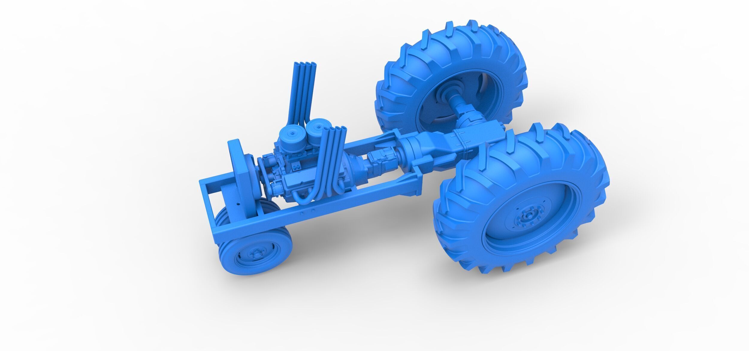 Vintage Small block Pulling tractor Base Version 4 Scale 1 to 25 3D print model_18