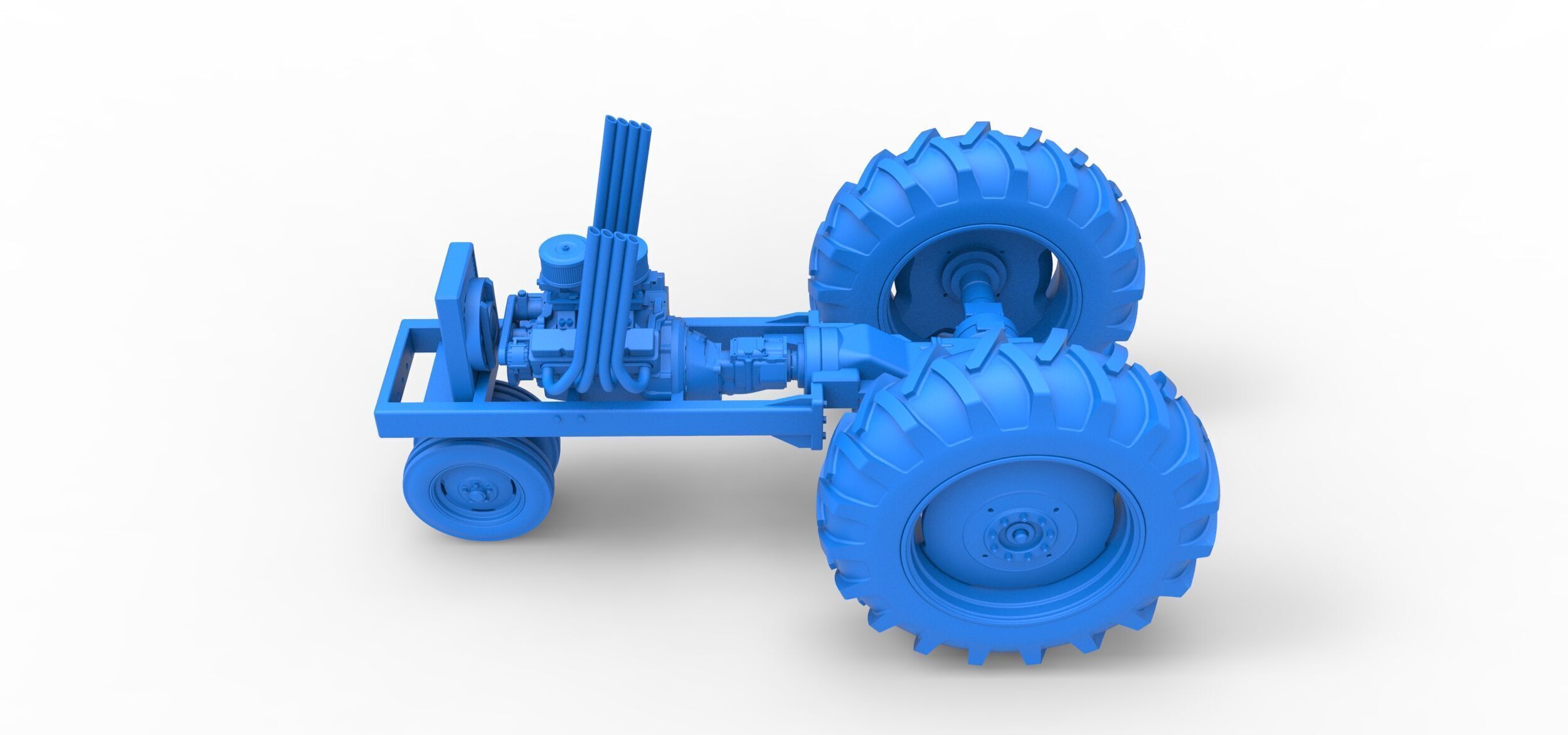 Vintage Small block Pulling tractor Base Version 4 Scale 1 to 25 3D print model_24