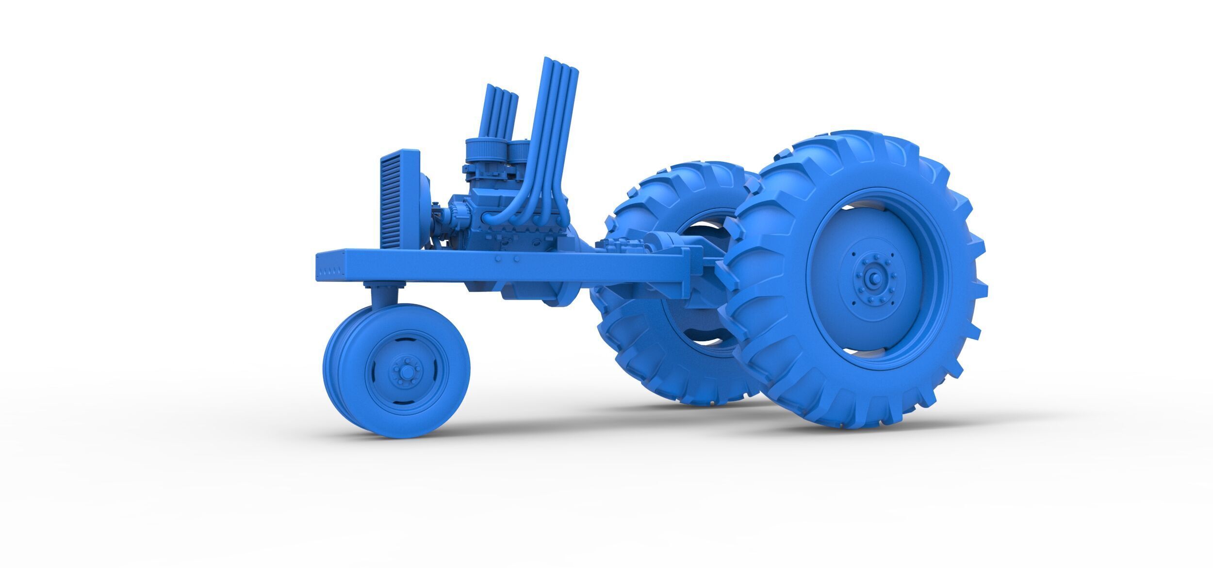 Vintage Small block Pulling tractor Base Version 4 Scale 1 to 25 3D print model_16