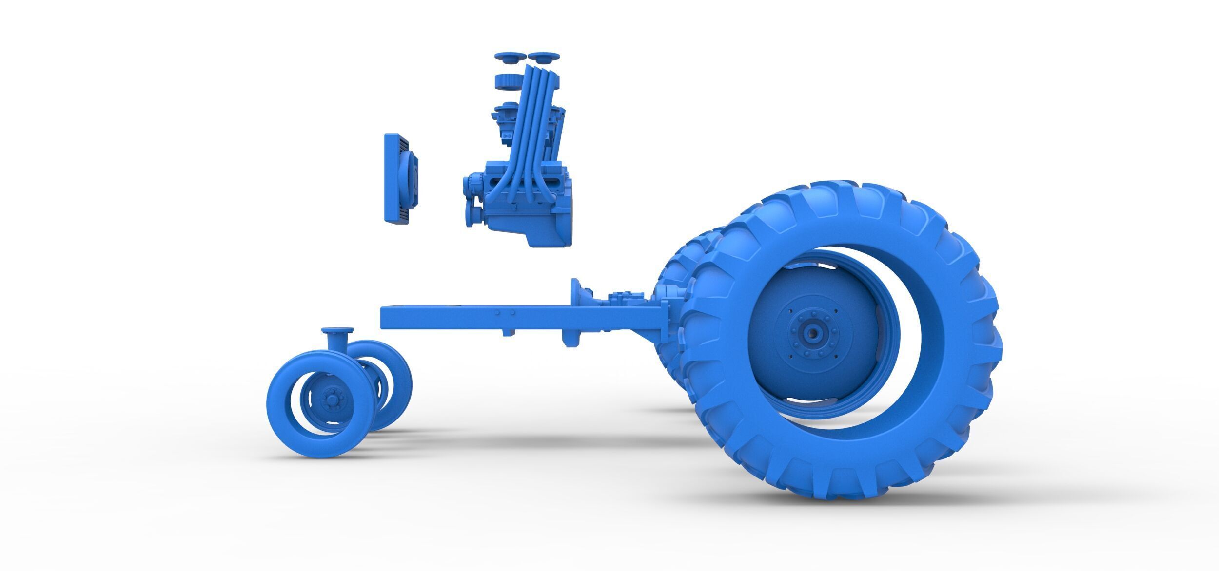 Vintage Small block Pulling tractor Base Version 4 Scale 1 to 25 3D print model_34