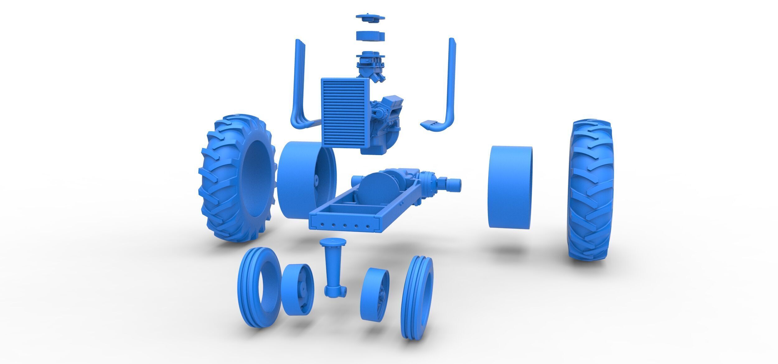 Vintage Small block Pulling tractor Base Version 4 Scale 1 to 25 3D print model_33