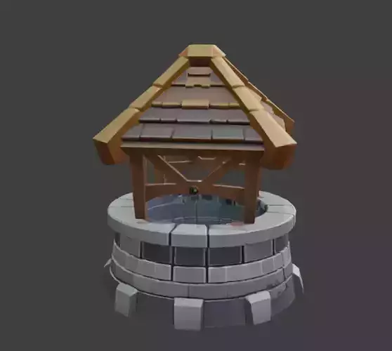 Stone Wishing Well  Game-Ready 3D Model with PBR Textures