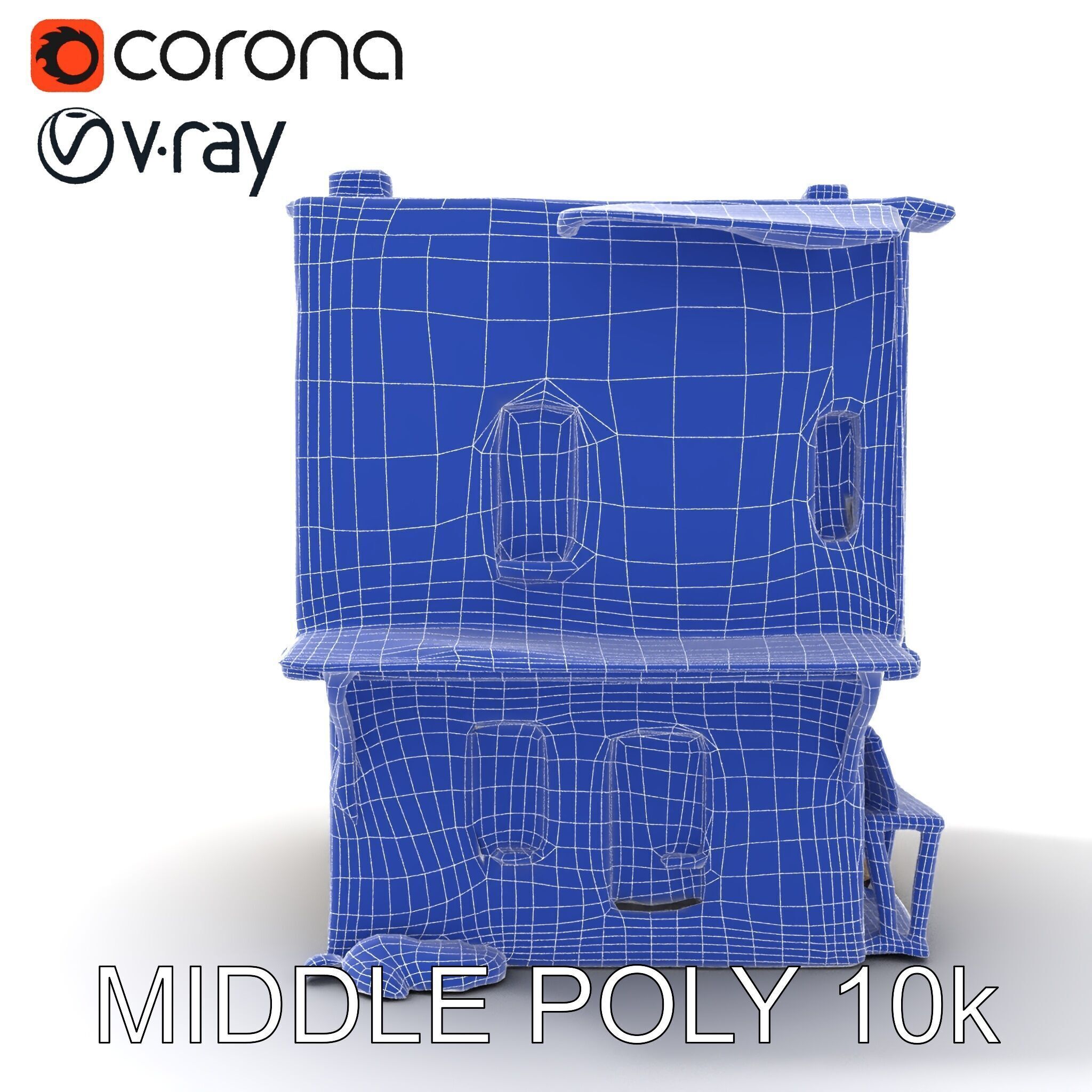 Abandoned House Model Pack with Realistic Textures Low-poly 3D model_8