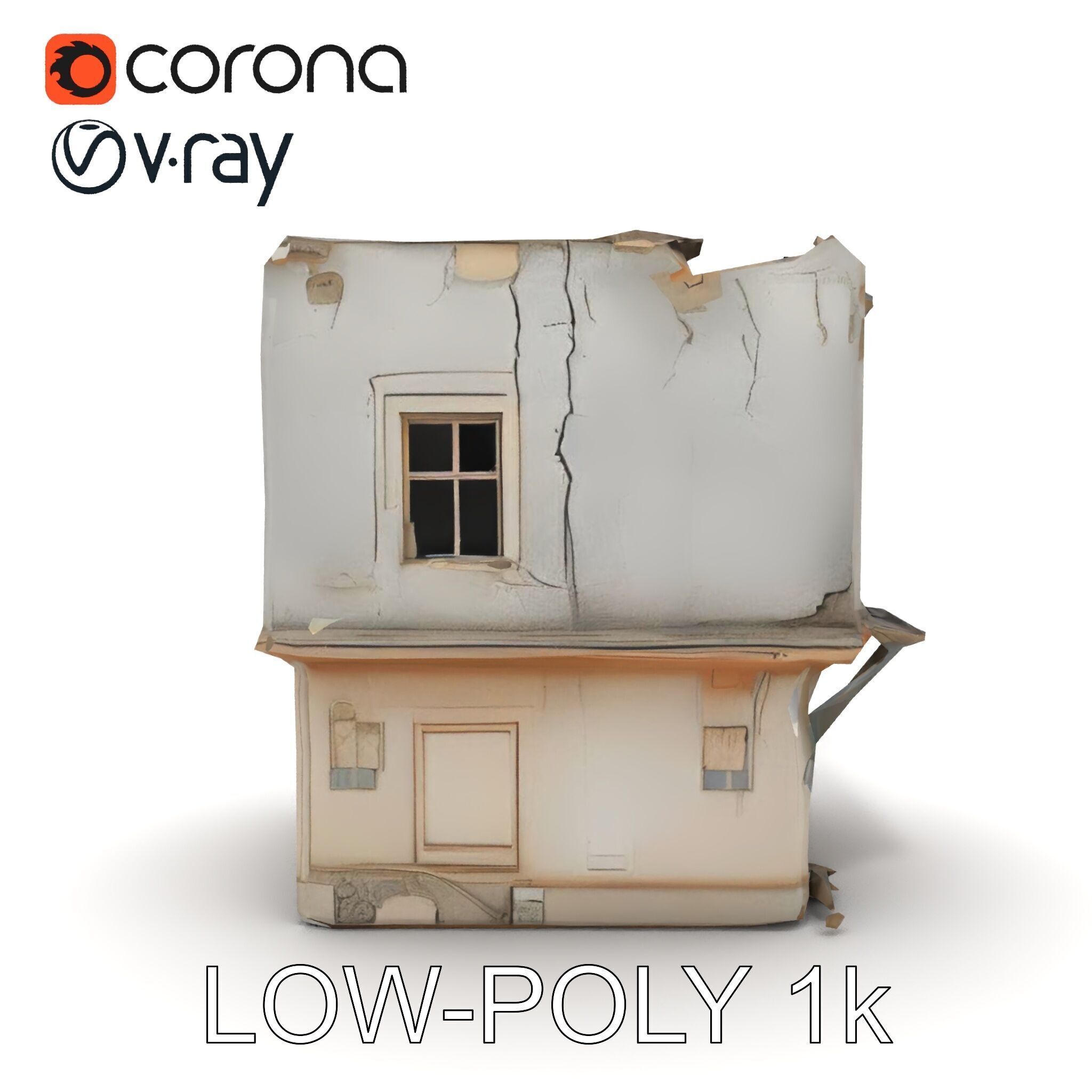 Abandoned House Model Pack with Realistic Textures Low-poly 3D model_11