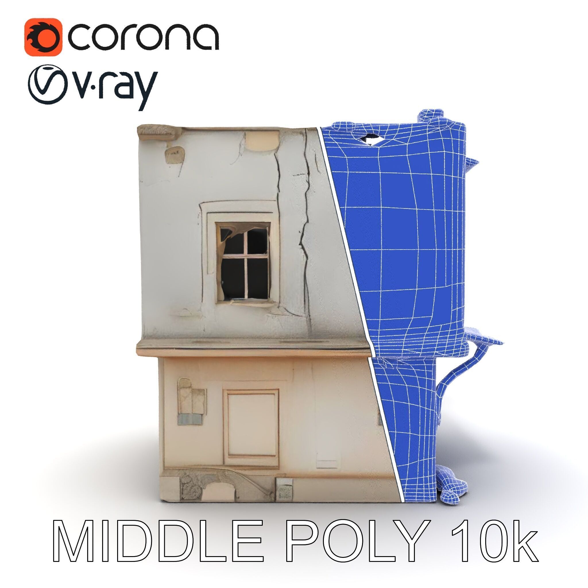 Abandoned House Model Pack with Realistic Textures Low-poly 3D model_32