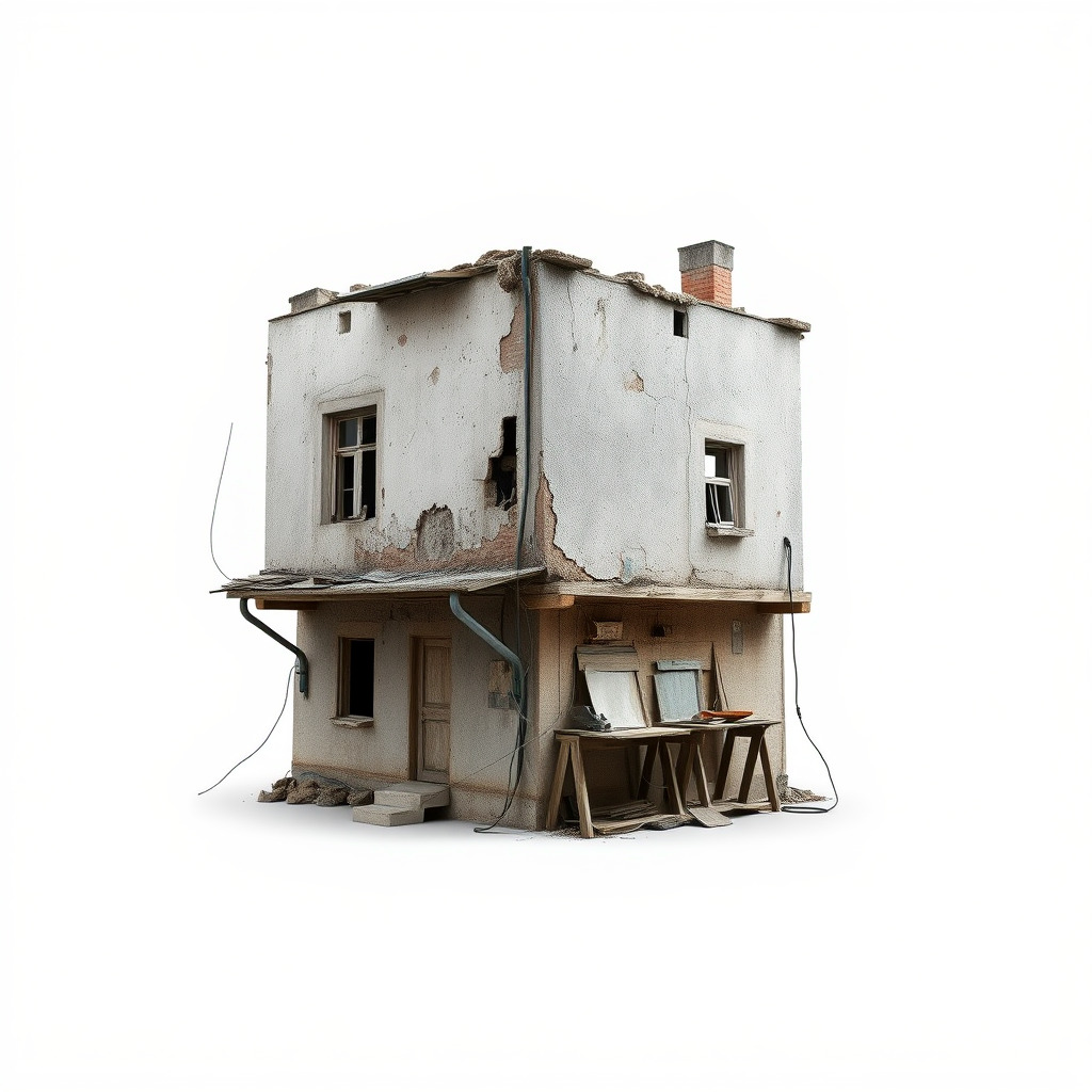 Abandoned House Model Pack with Realistic Textures Low-poly 3D model_4