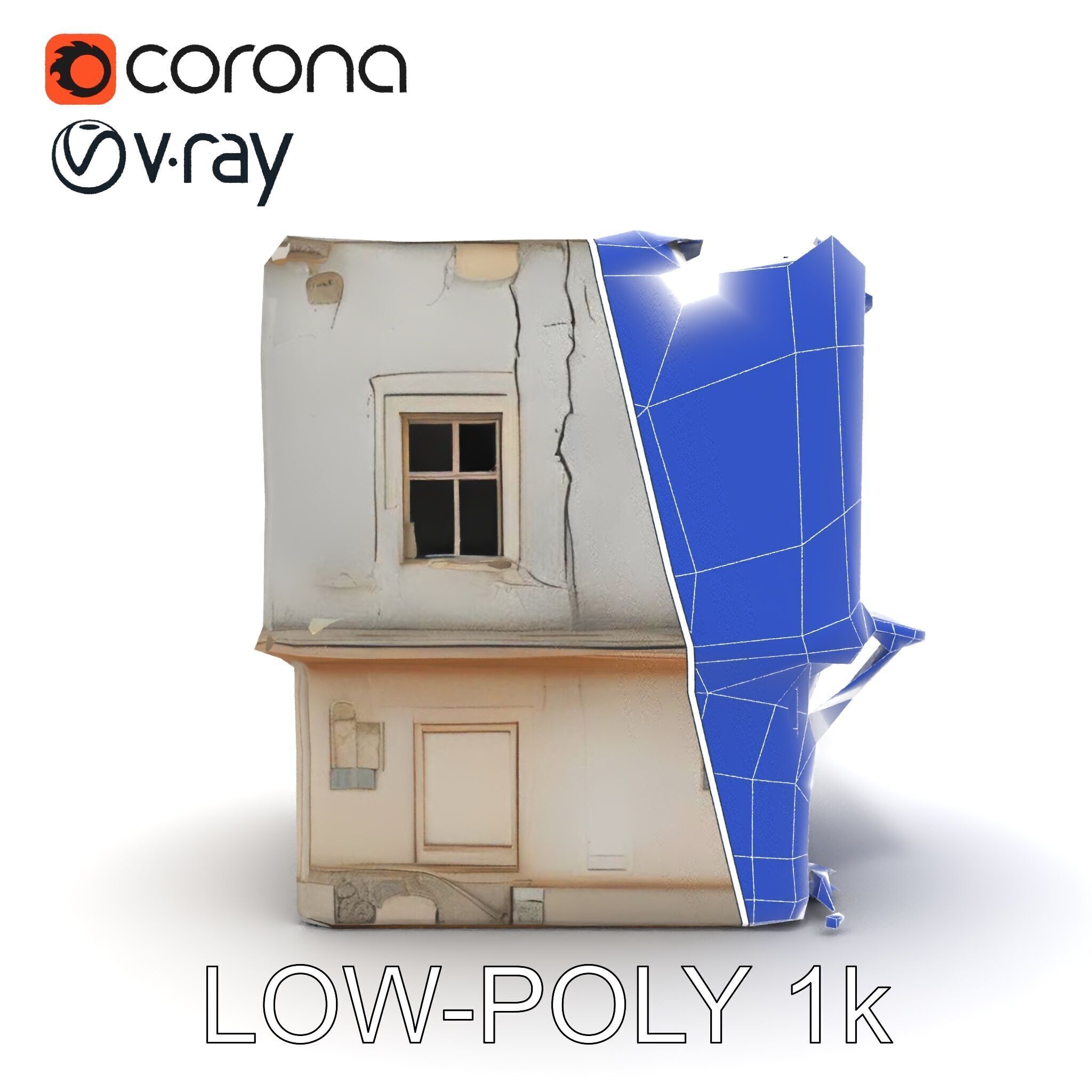 Abandoned House Model Pack with Realistic Textures Low-poly 3D model_25