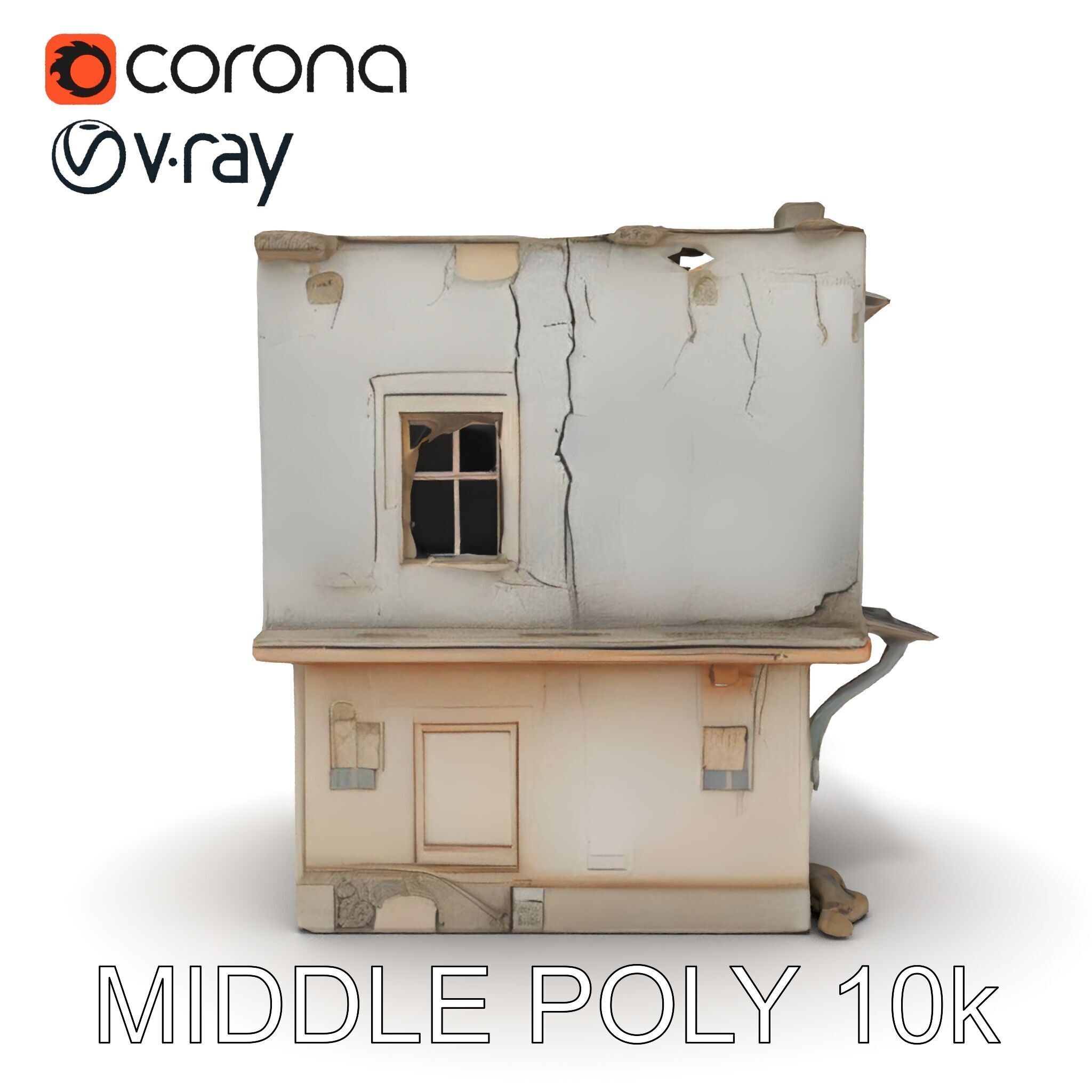Abandoned House Model Pack with Realistic Textures Low-poly 3D model_6