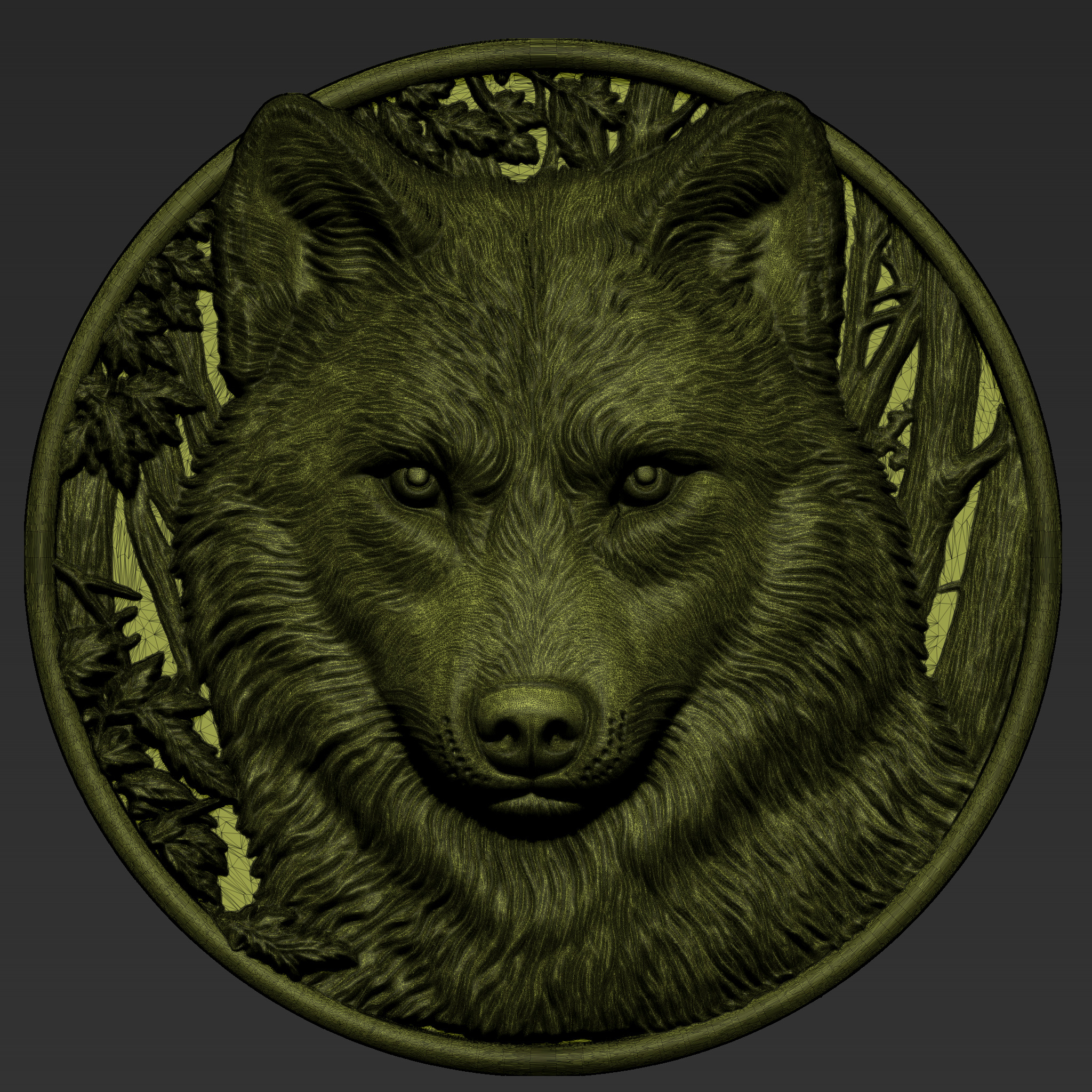 Wolf Head A79 3D print model_6