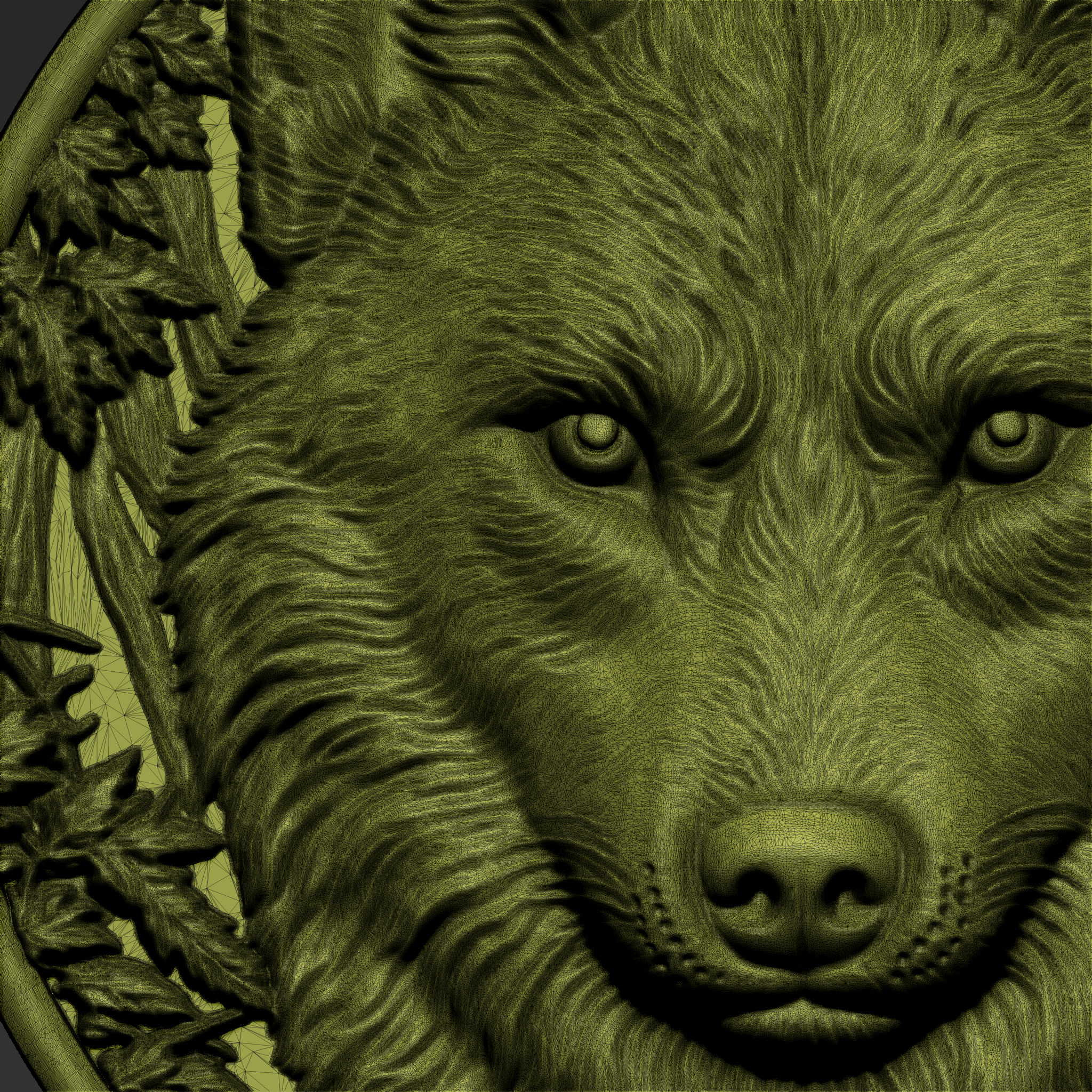 Wolf Head A79 3D print model_7