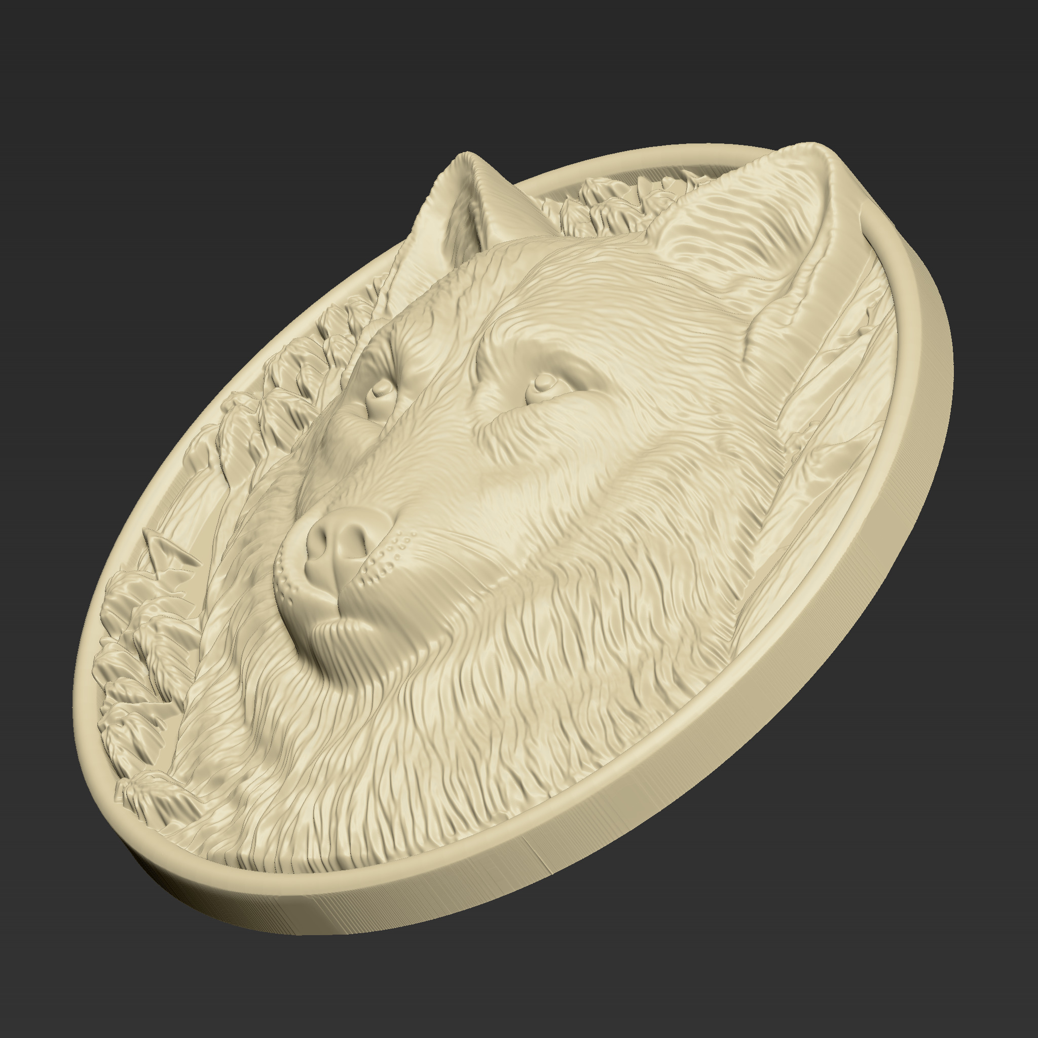 Wolf Head A79 3D print model_4