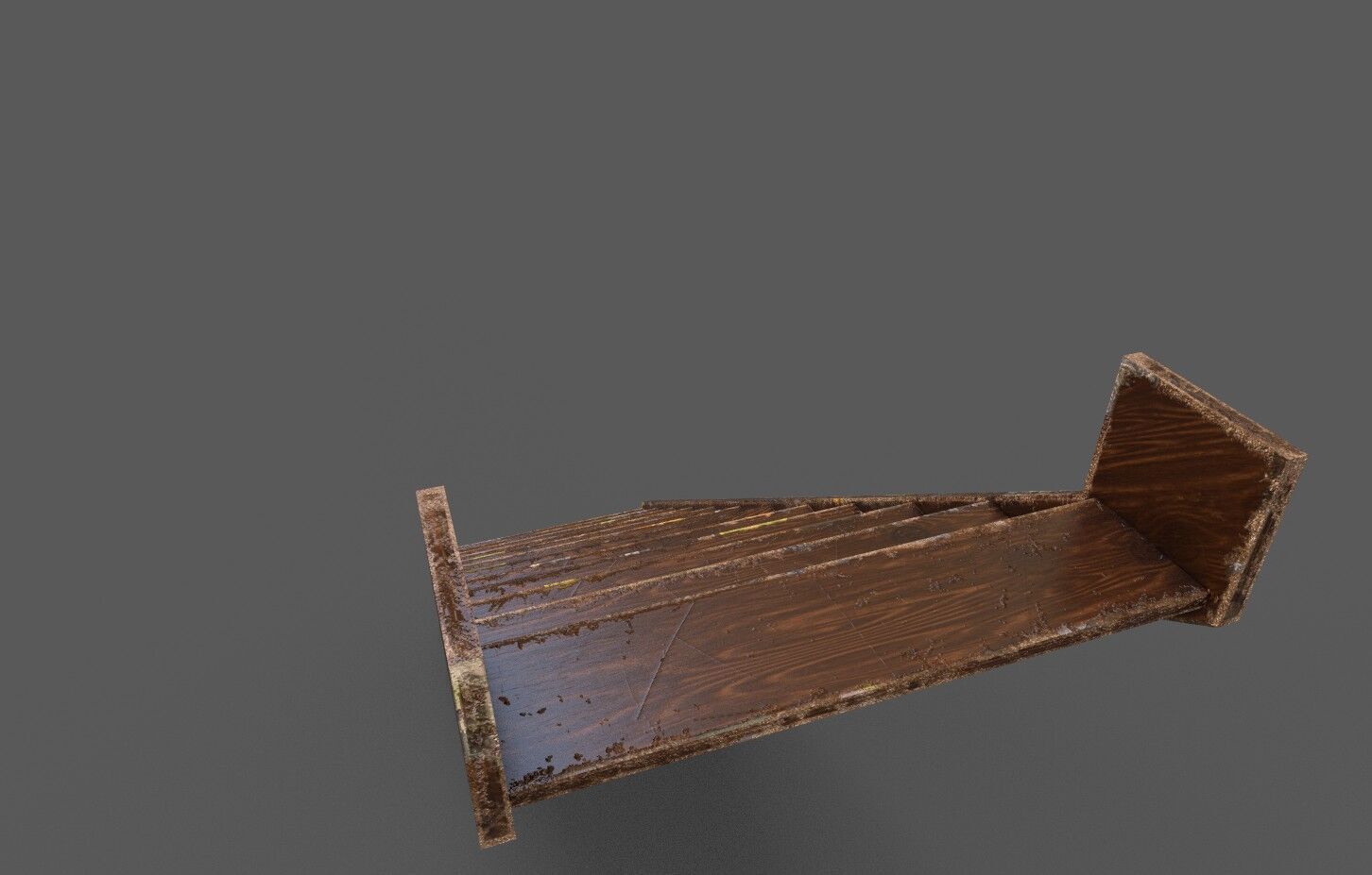 Pack 3 Old Wood Stairs Low-poly 3D model_4