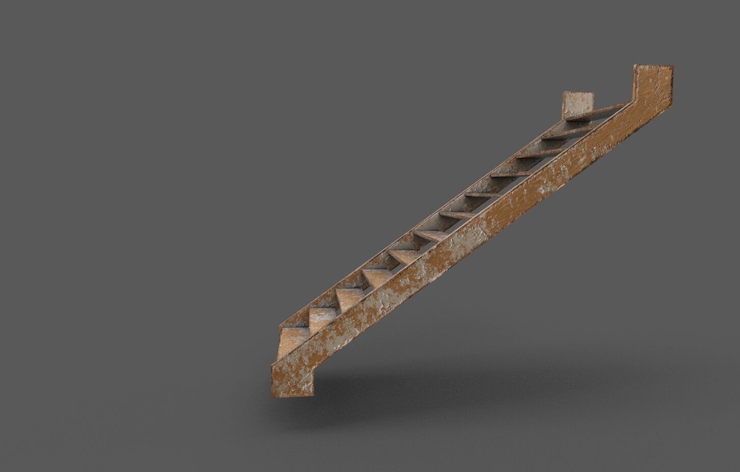 Pack 3 Old Wood Stairs Low-poly 3D model_13