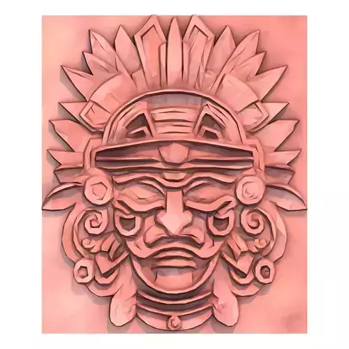 Aztec Mask Low Poly 4
