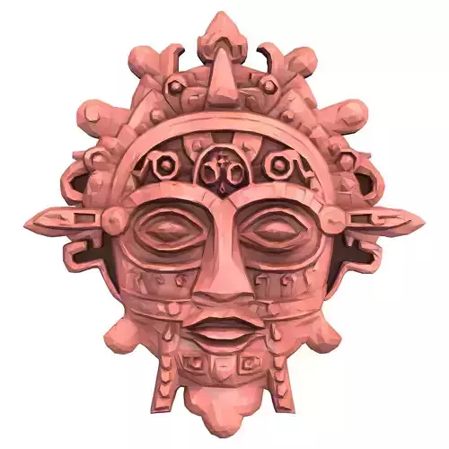 Aztec Mask Low Poly 2