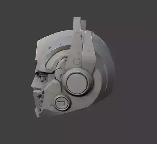 Robotic Helmet Sci-Fi Game-Ready 3D Model with PBR Textures