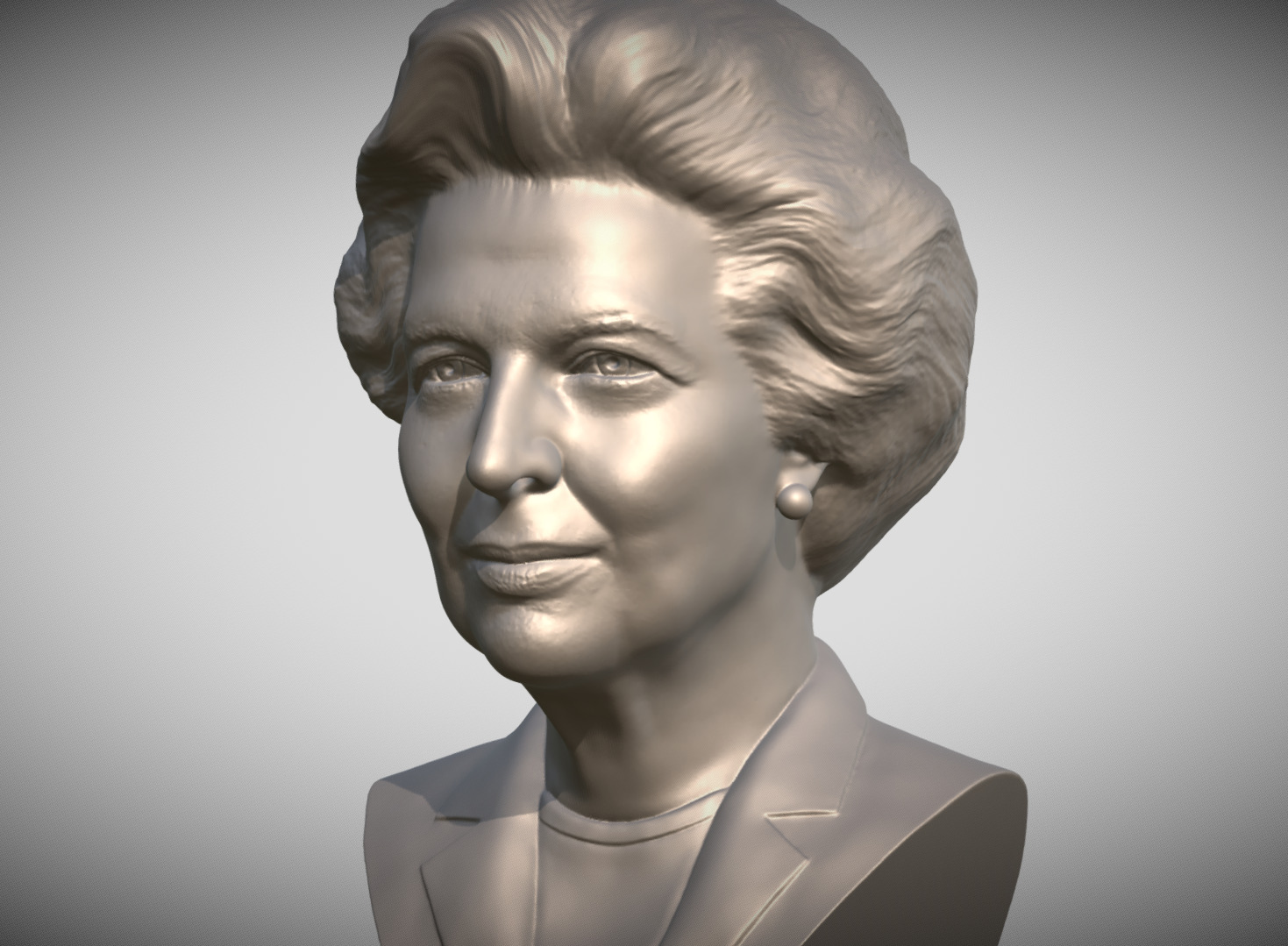 Margaret Thatcher bust 3D print model_8