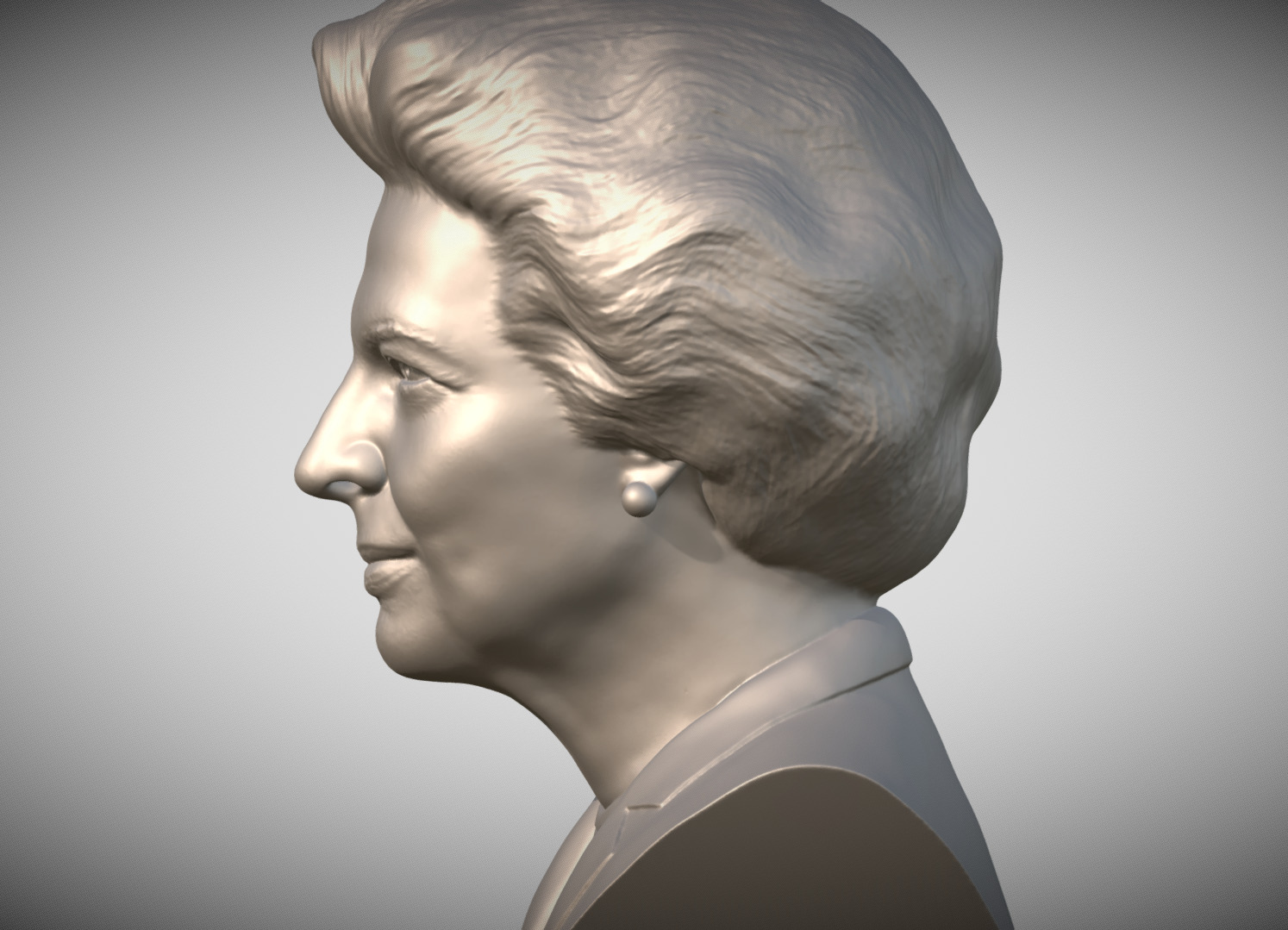 Margaret Thatcher bust 3D print model_7