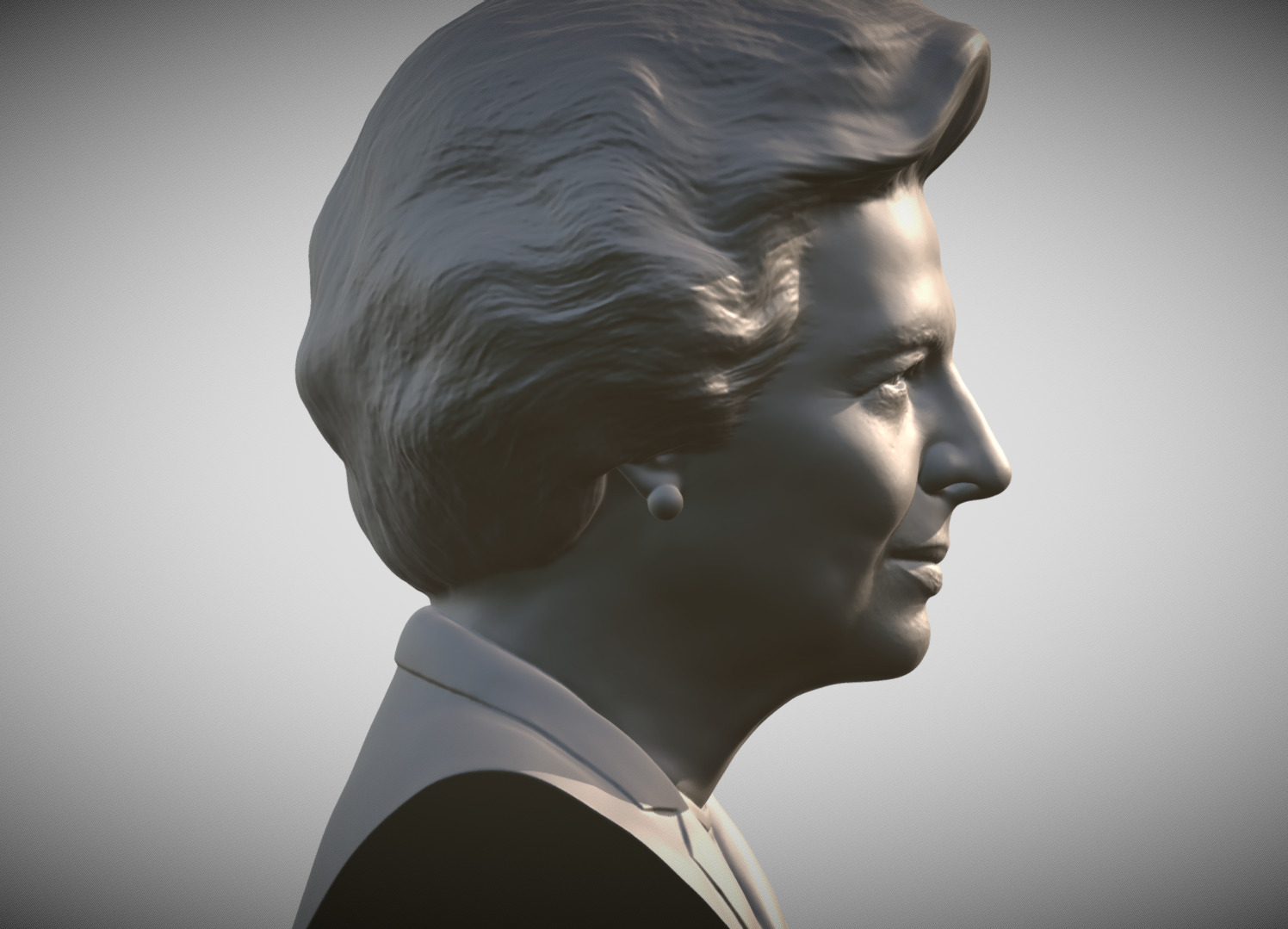 Margaret Thatcher bust 3D print model_4