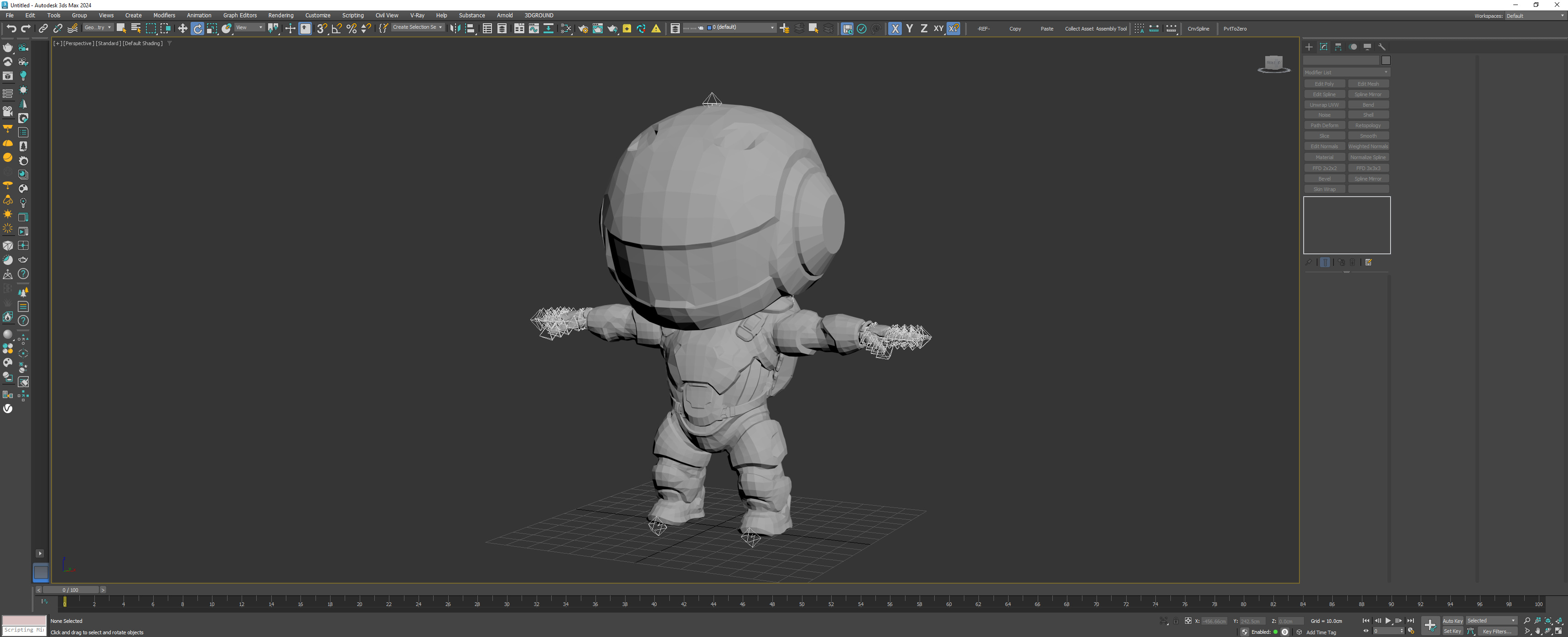 Cute Robot Orange  Low-poly 3D model_23