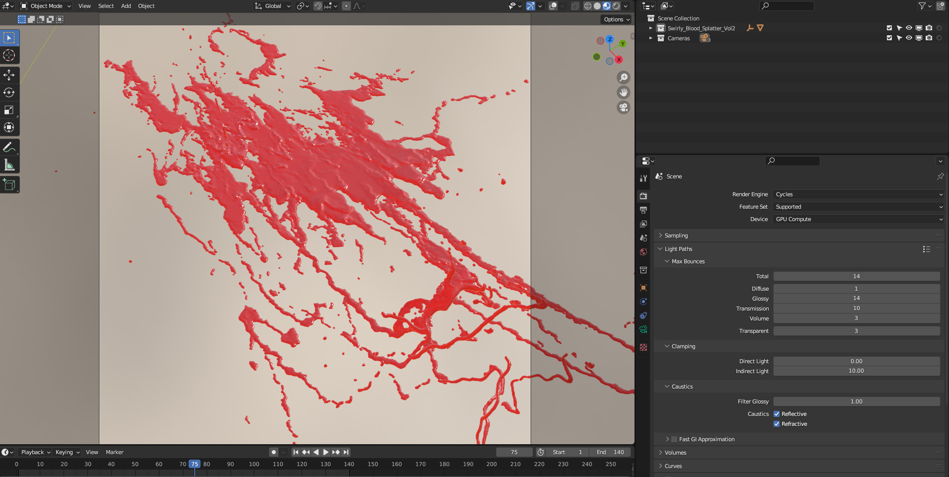 Swirly Blood Splatter Vol2 7 3D model_5