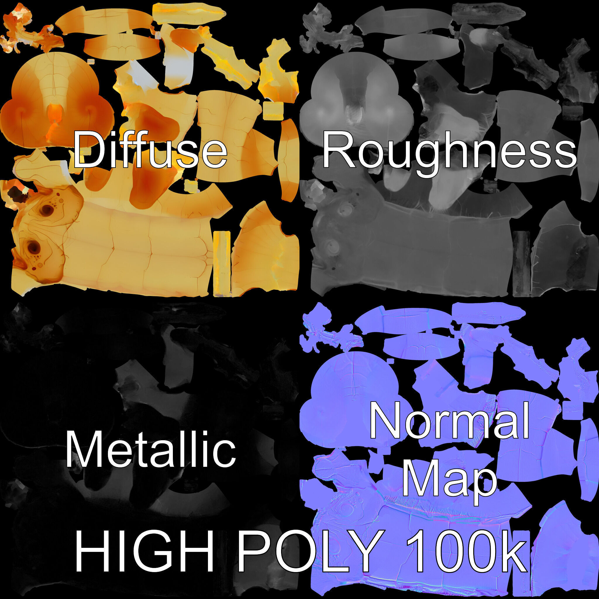 Chameleon Embryo Model Pack for Realistic Rendering Low-poly 3D model_2