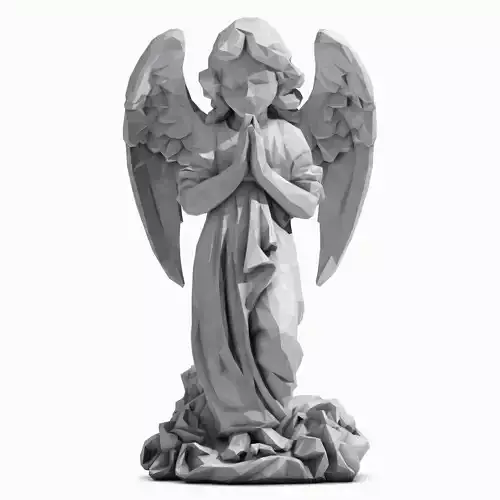 Angel statue low poly