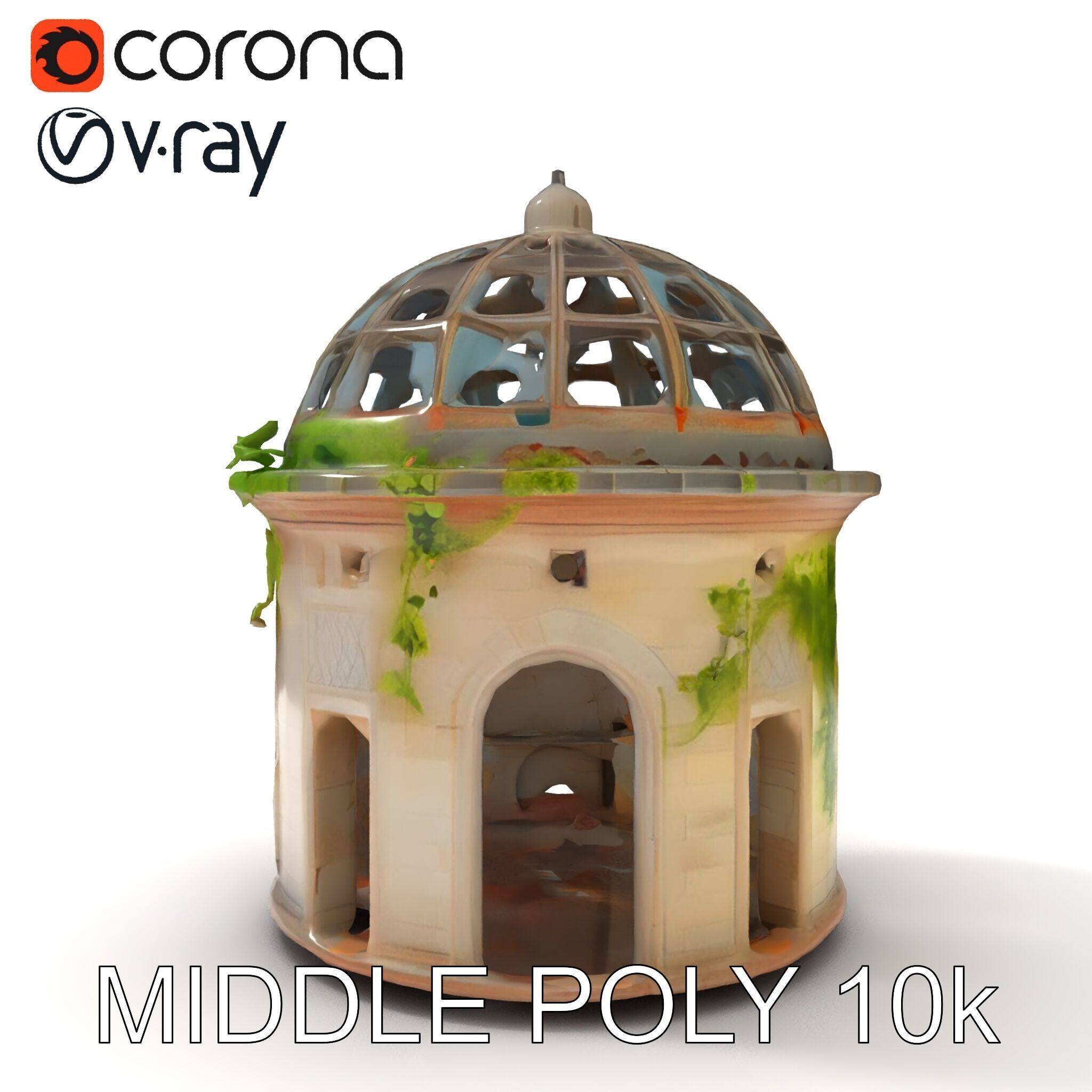 Ruined Gazebo Architectural Model Pack Low-poly 3D model_17