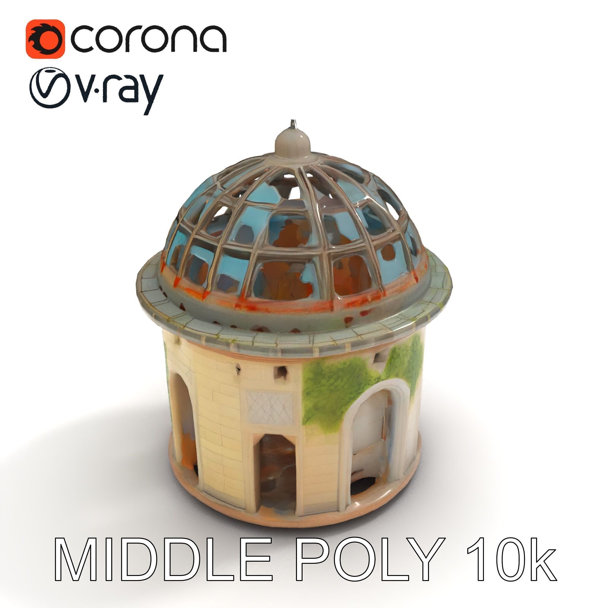 Ruined Gazebo Architectural Model Pack Low-poly 3D model_11