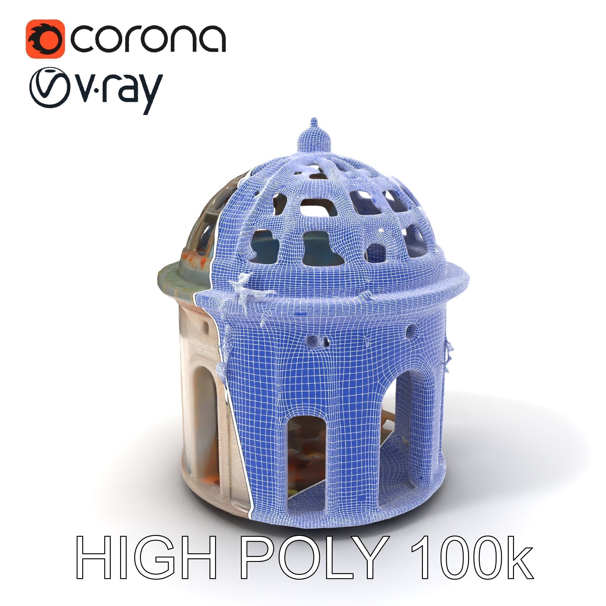 Ruined Gazebo Architectural Model Pack Low-poly 3D model_3