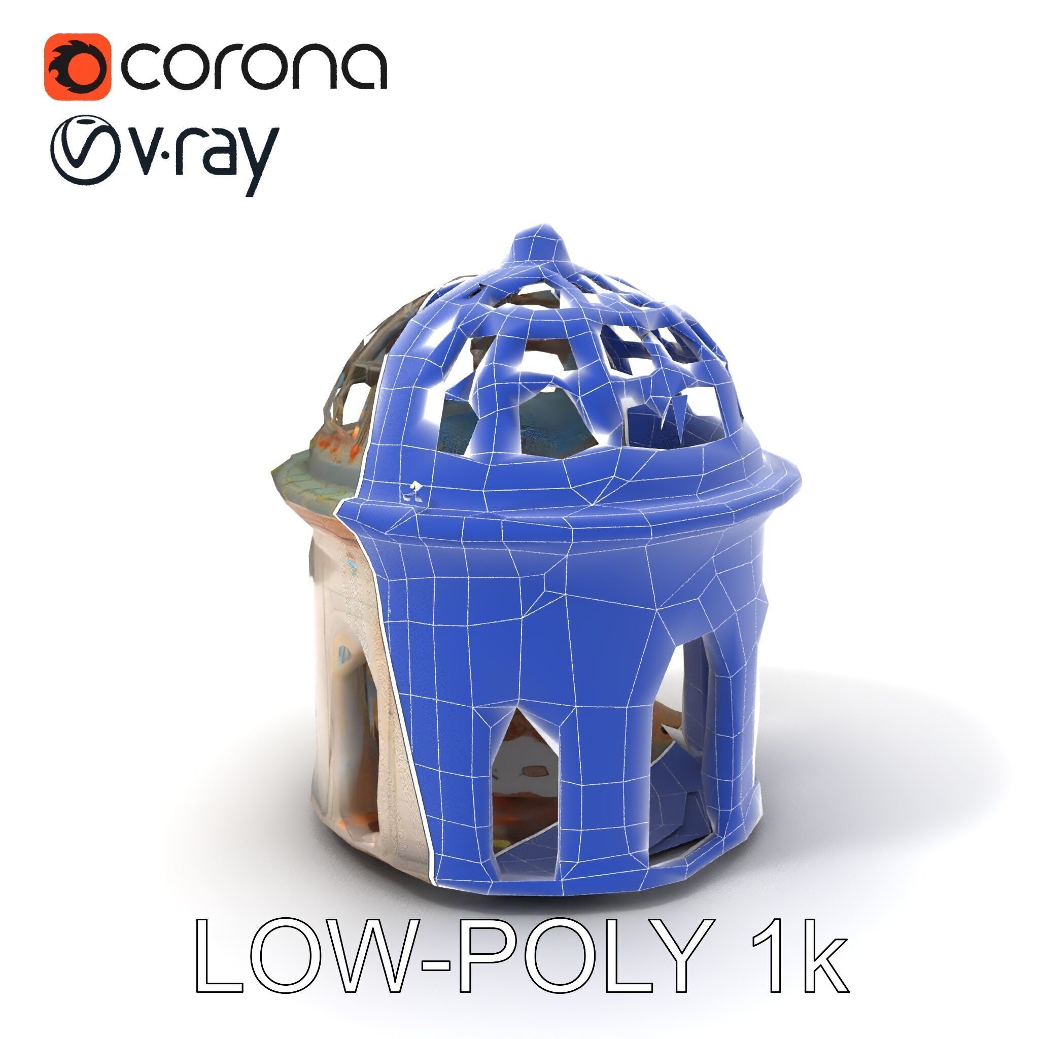 Ruined Gazebo Architectural Model Pack Low-poly 3D model_20