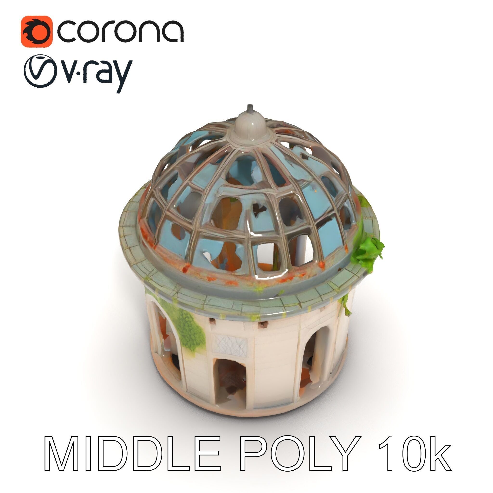 Ruined Gazebo Architectural Model Pack Low-poly 3D model_8