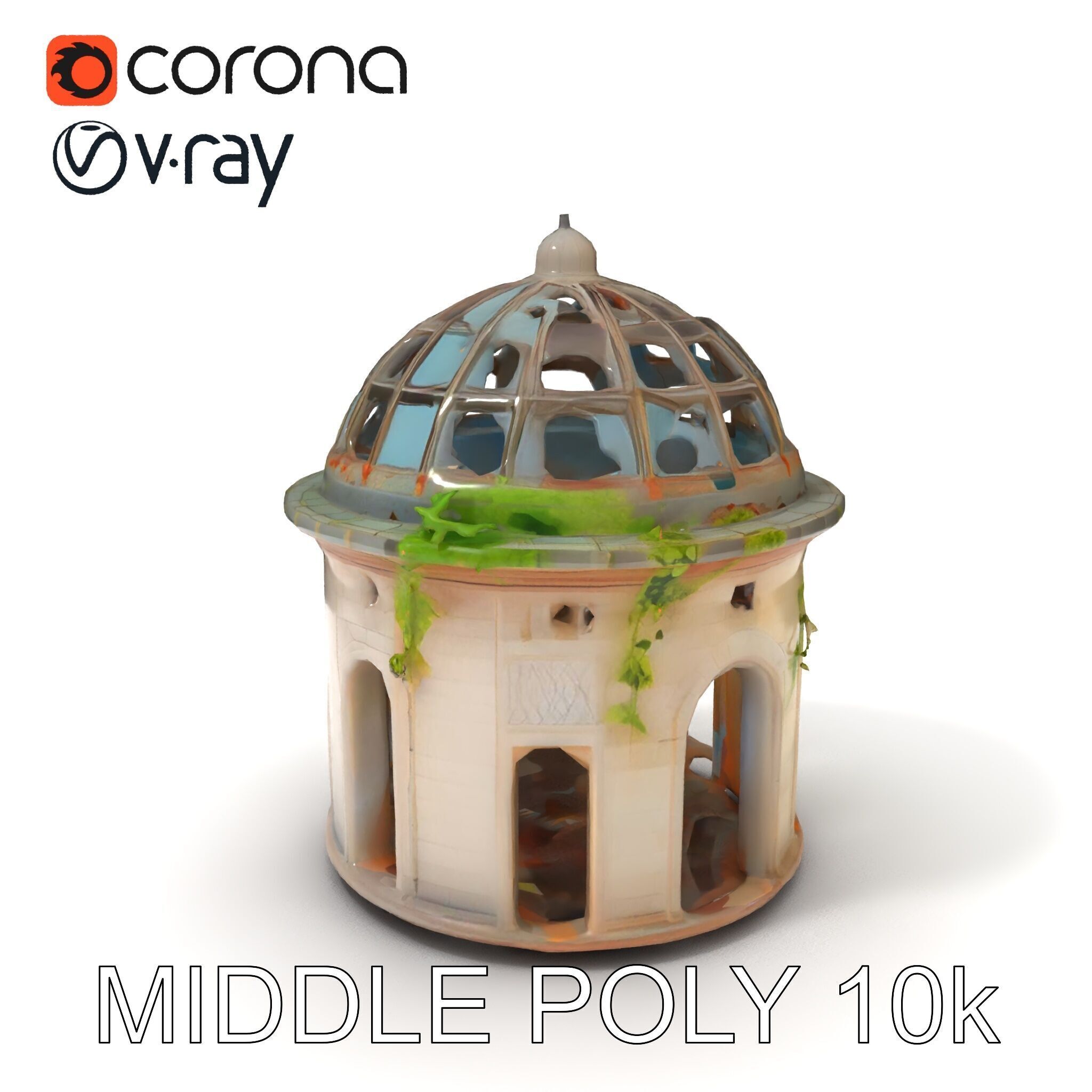 Ruined Gazebo Architectural Model Pack Low-poly 3D model_30